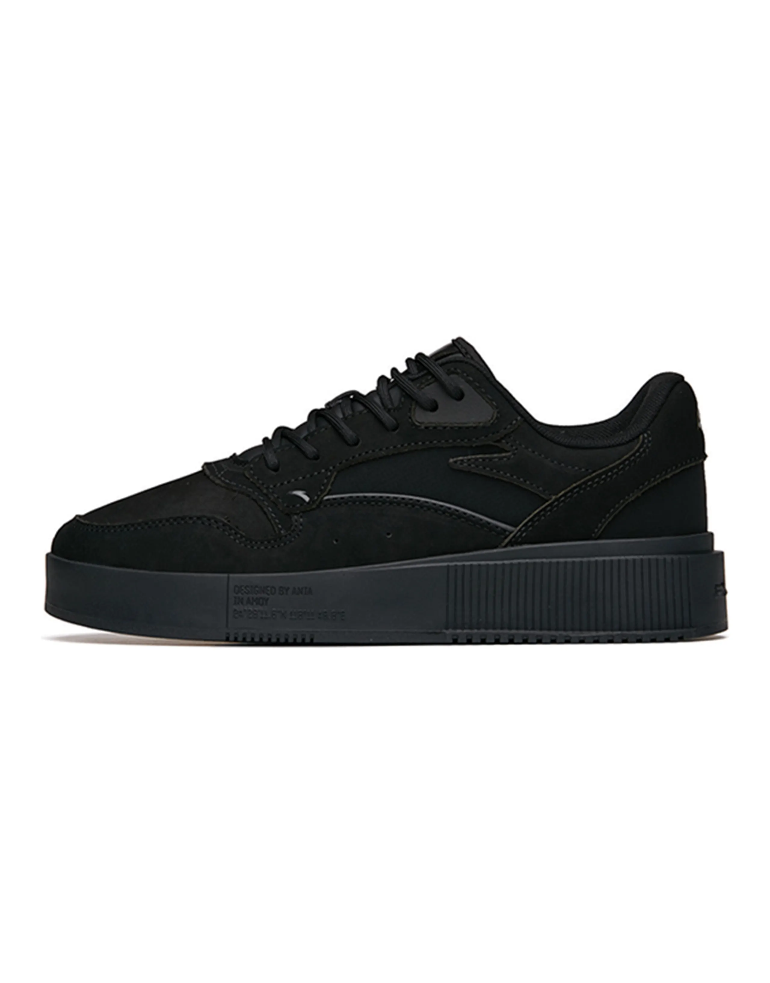 Anta Slip-Resistant Wear-Resistant Low-Top Skate Shoes Men's Black
