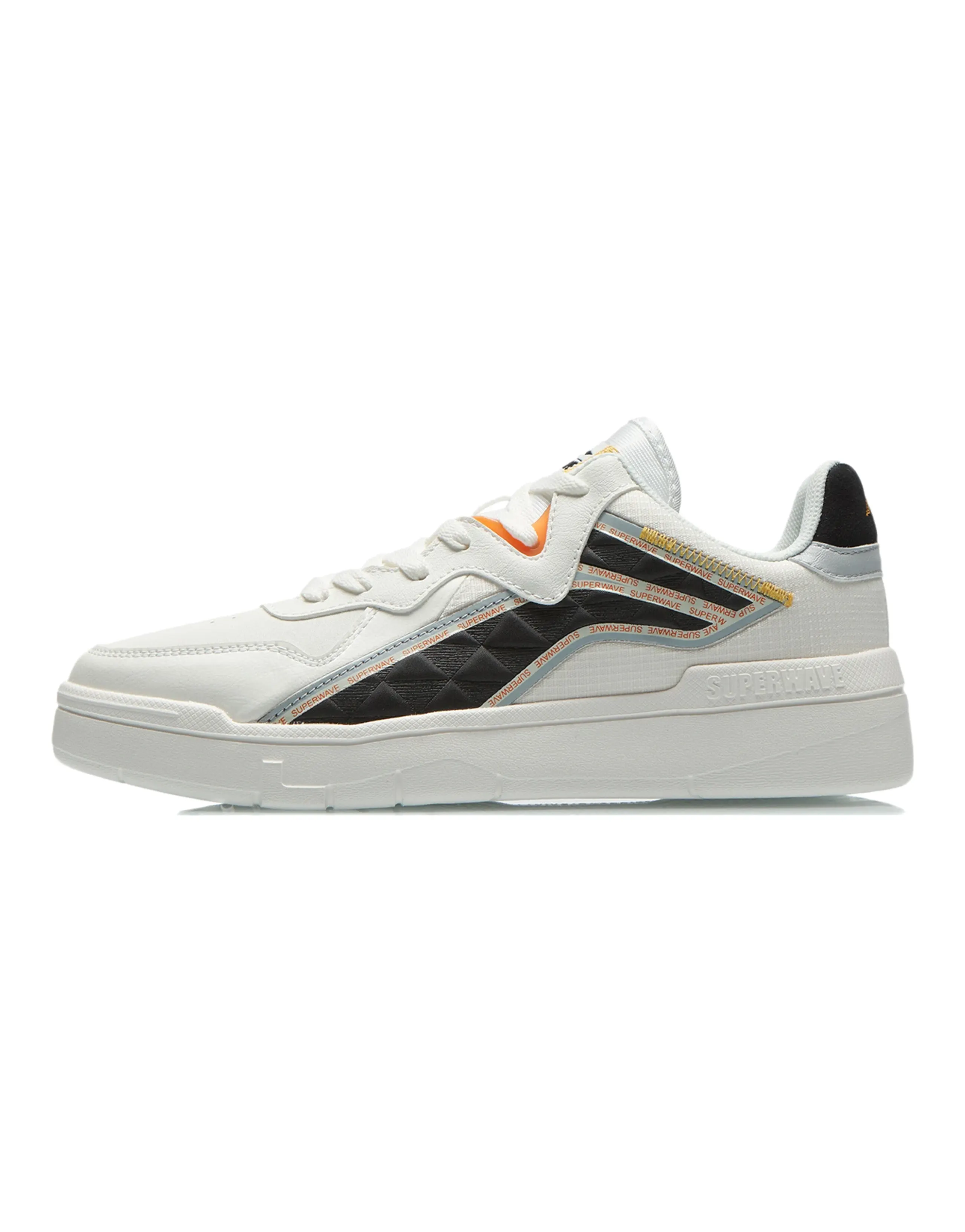 LINING Wave Skateboard Shoes Men Low-Top Snow White/Black