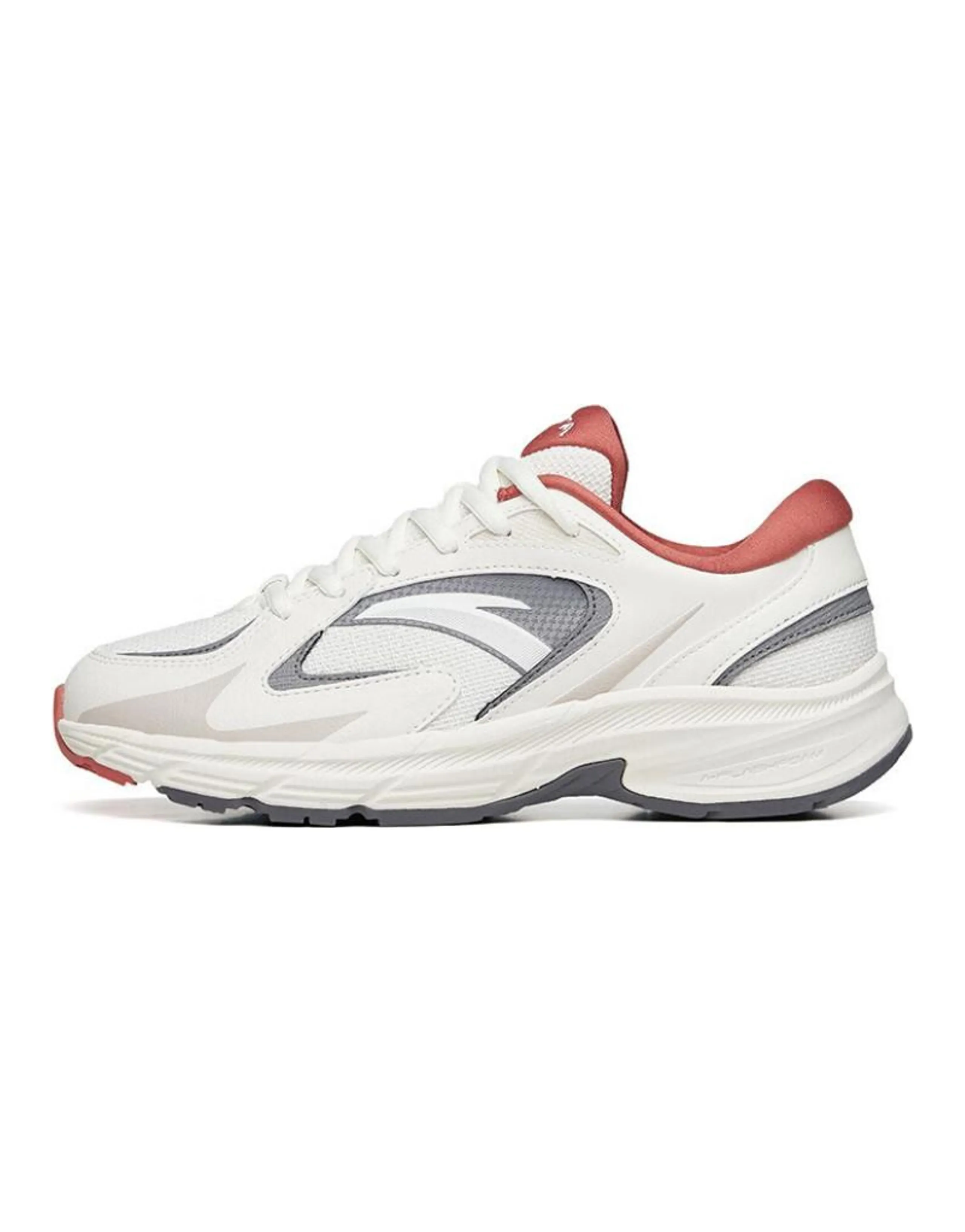 ANTA AT952 Running Shoes Women's Low-Top Ivory White/Sand Storm Gray/Dry Rose Pink