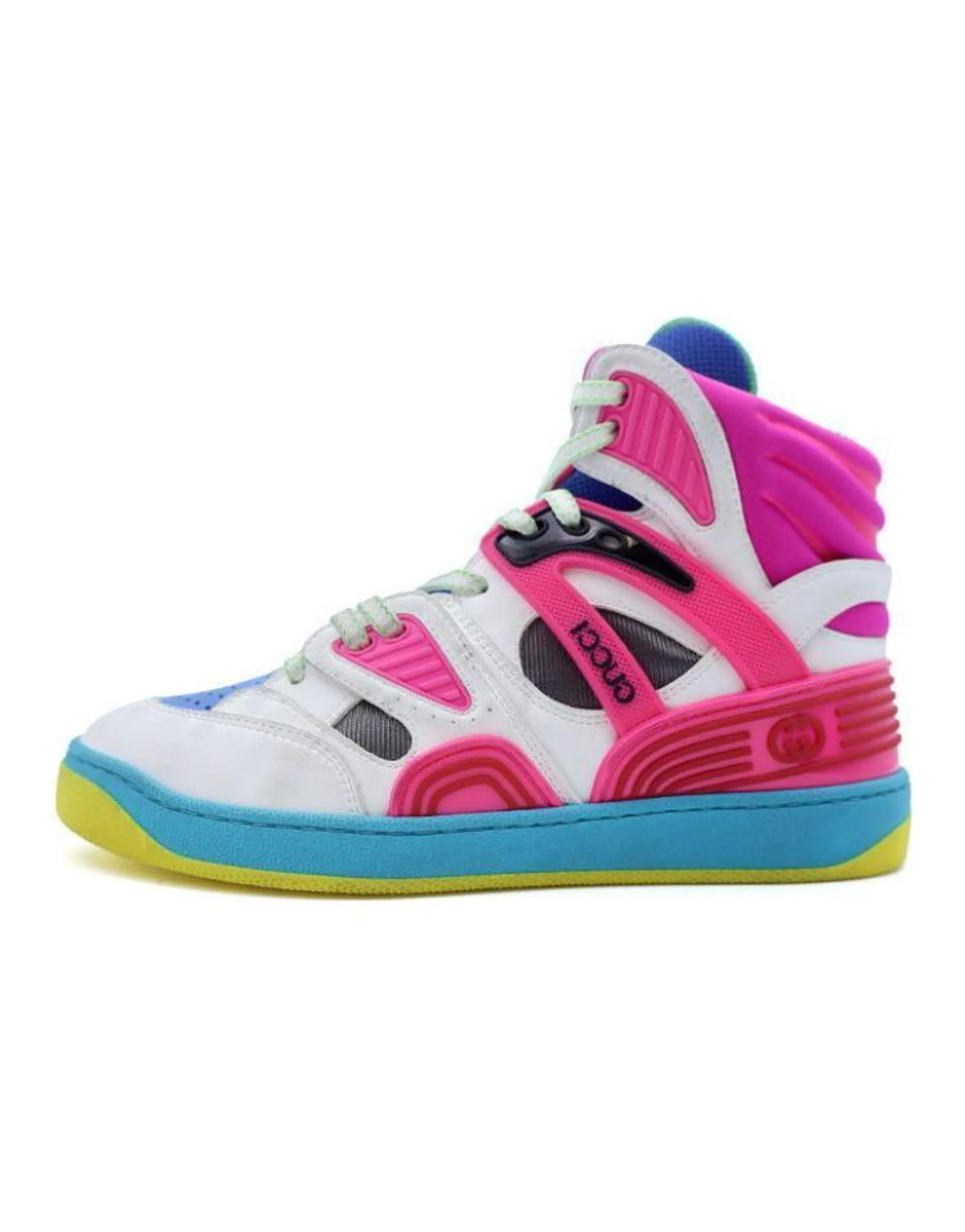 GUCCI Women's Basket High 'White Pink Blue' Women's