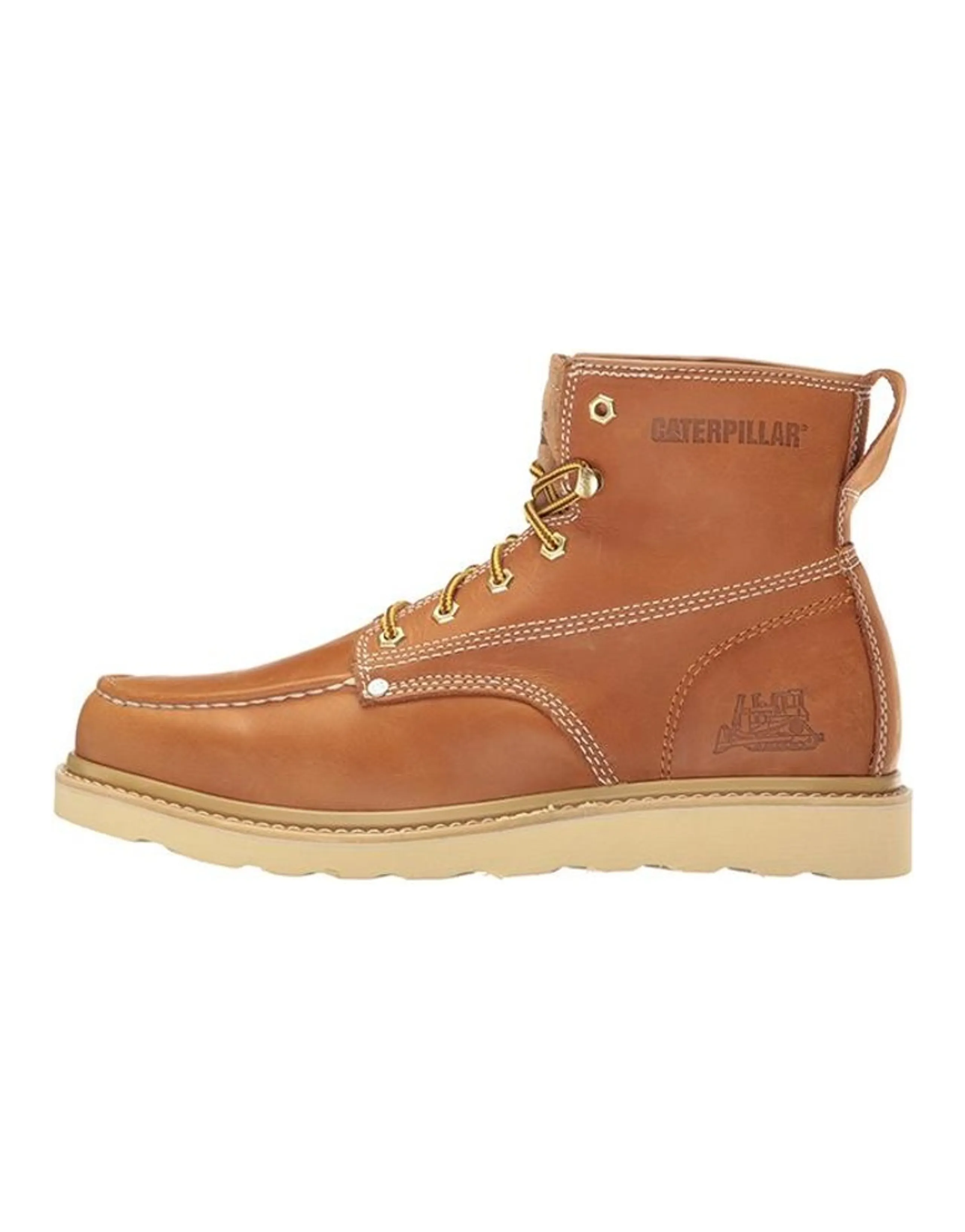 CAT Wear-Resistant Slip-Resistant Ankle-Length Outdoor Boots Men's Brown Yellow