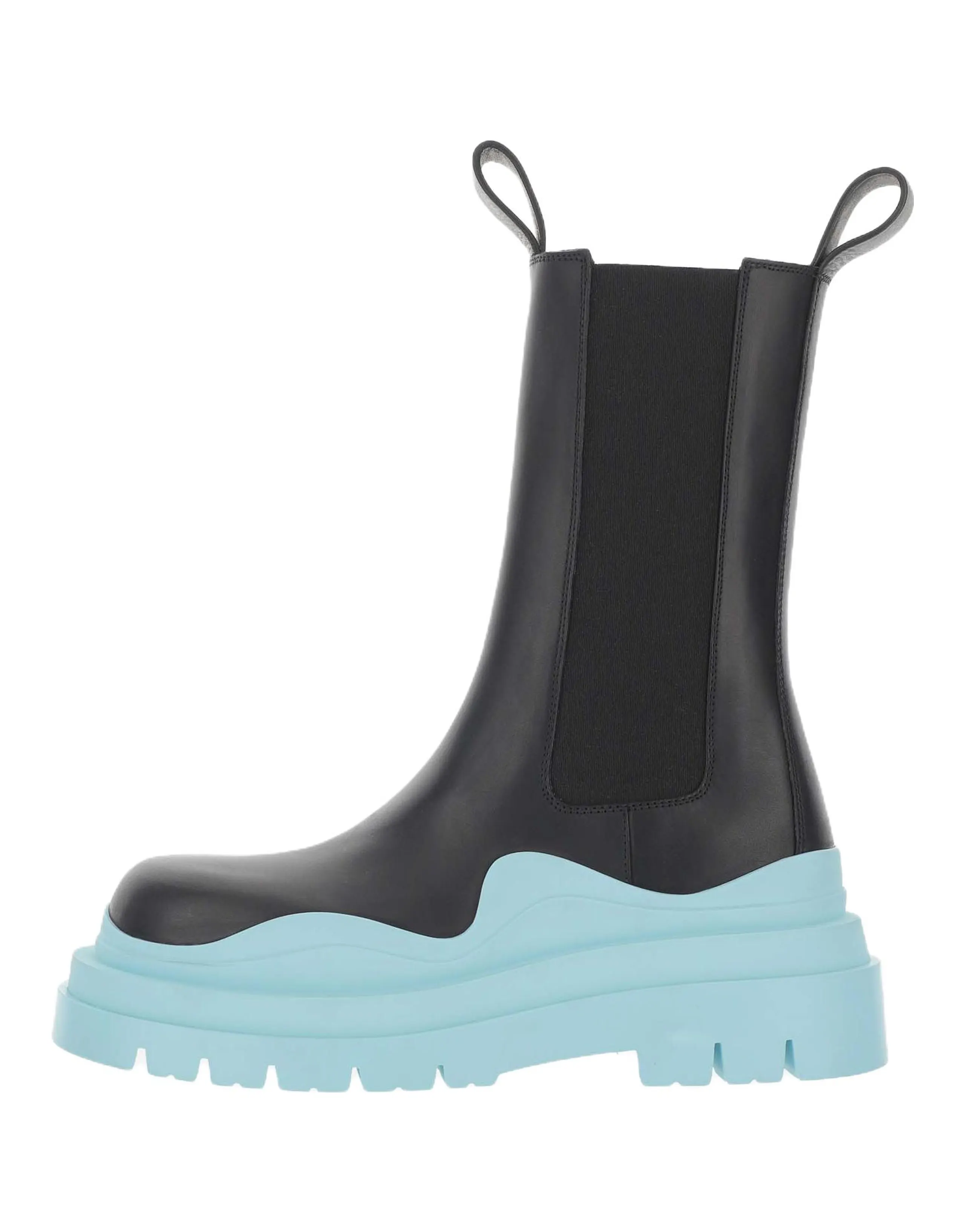 Bottega Veneta Tire Chelsea Crew Chelsea Boots Women's Black Blue