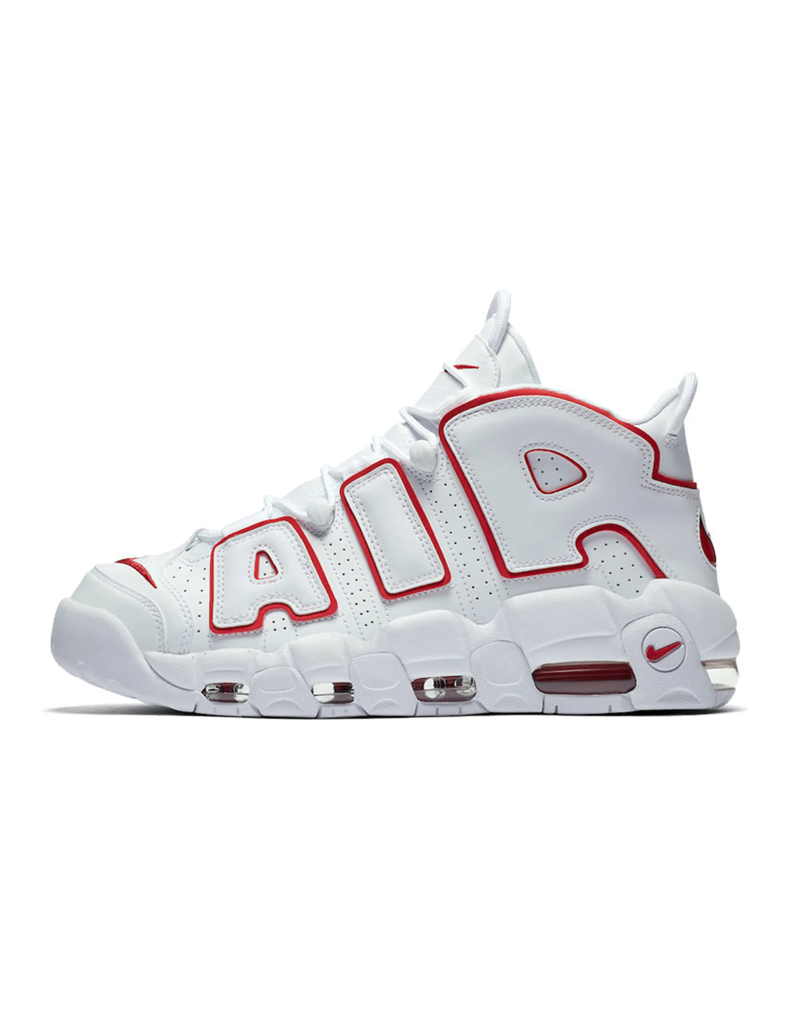 Nike Air More Uptempo White Varsity Red Outline