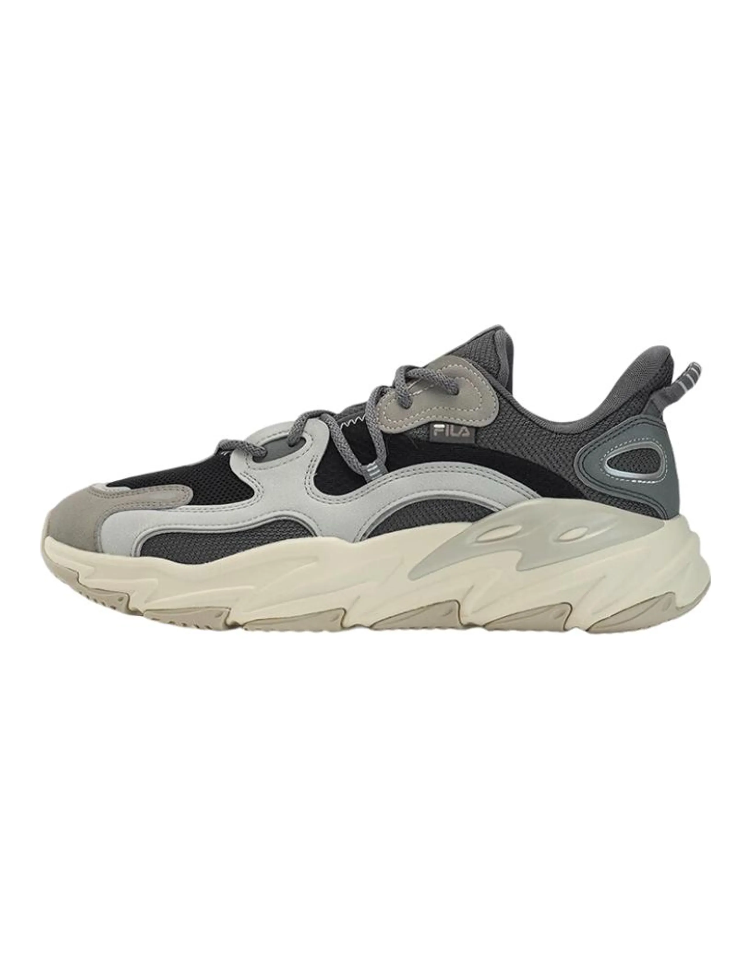 FILA WAVE Anti-Slip Wear-Resistant Low-Top Running Shoes Men's Black Gray