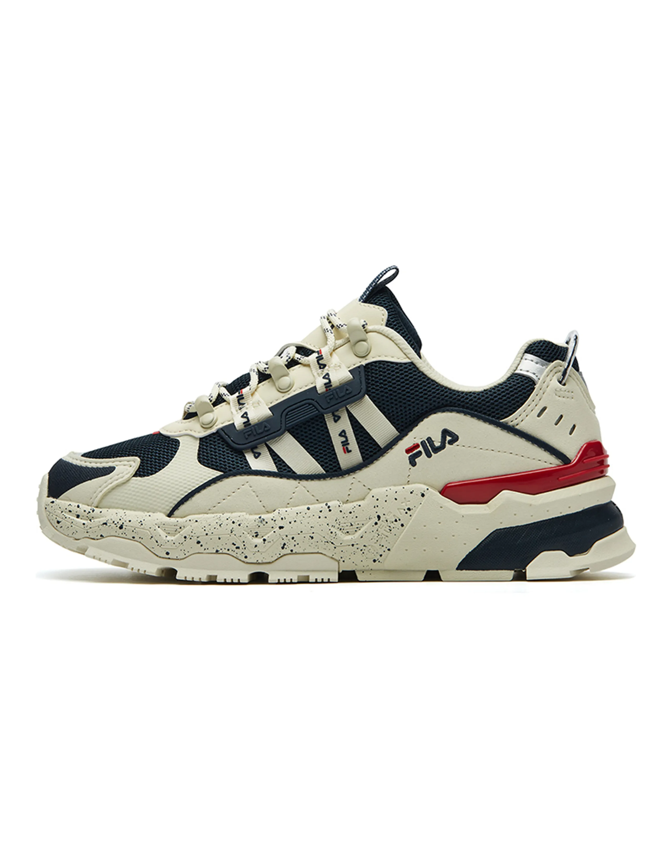 FILA Trek Chunky Sneakers Women's Low-Top White Bamboo Shoots/Military Blue