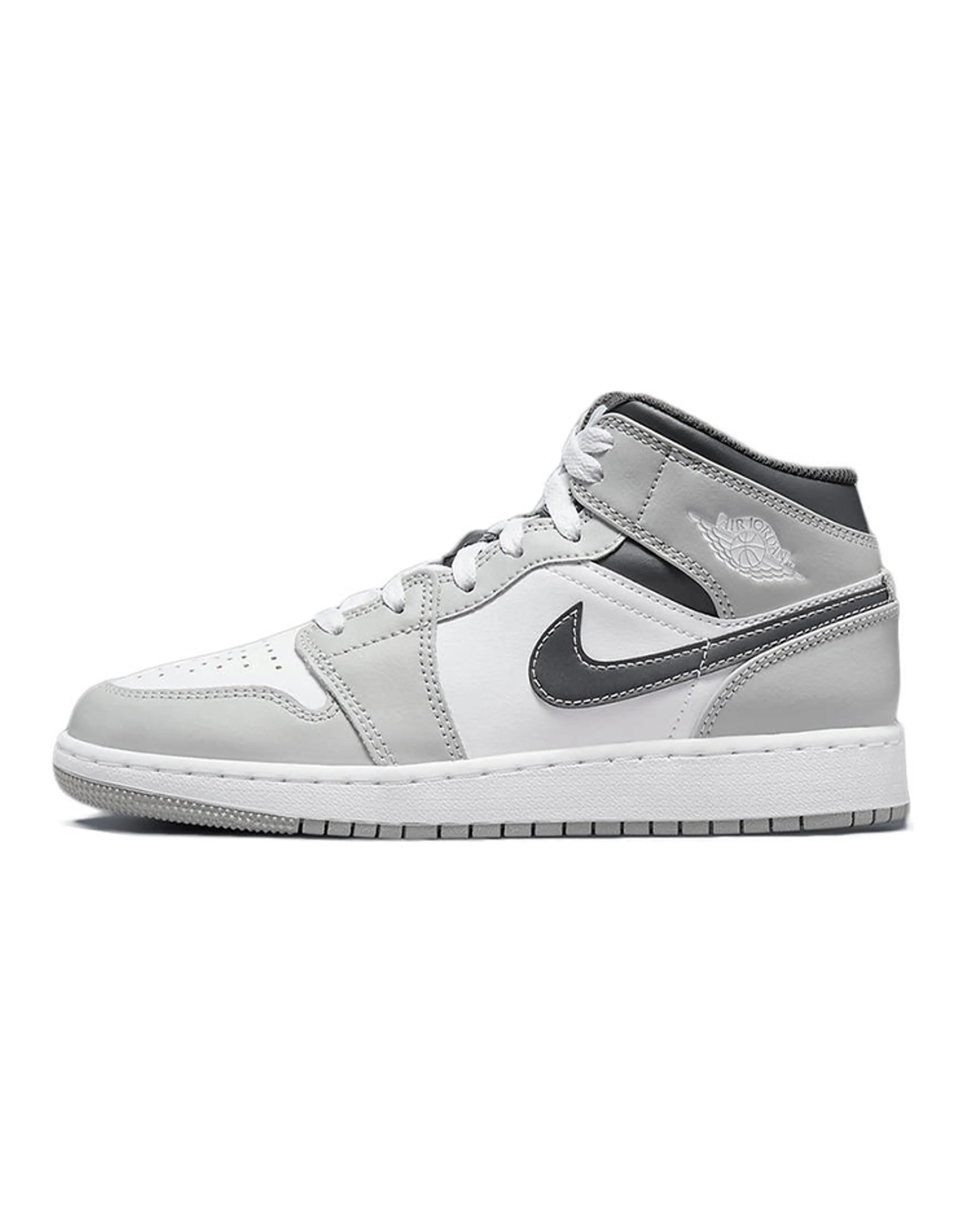 Jordan Kids Jordan 1 Mid "Light Smoke Grey" Sneakers