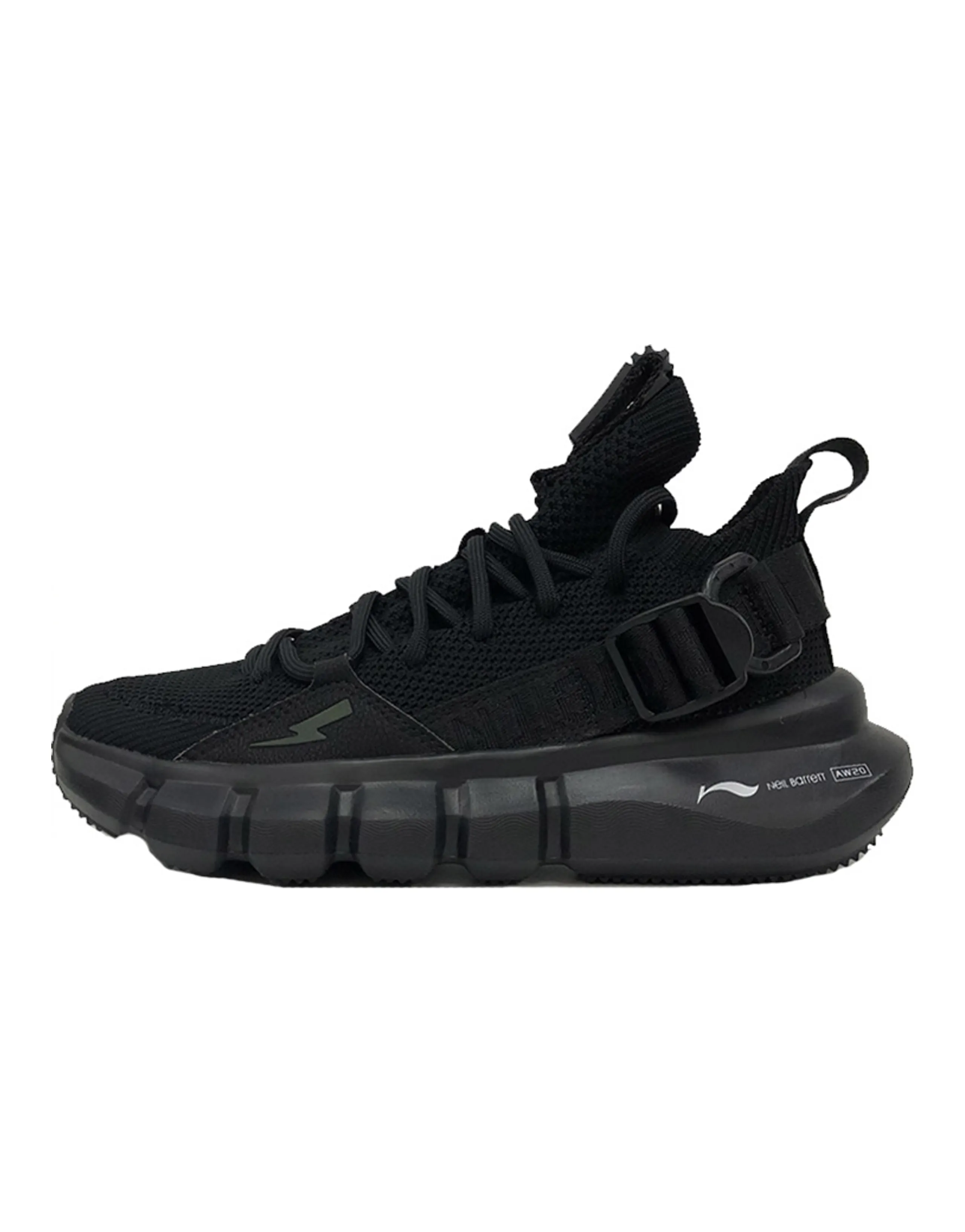 Neil Barrett X LiNing Essence 2.3 Vintage Basketball Shoes Women's Mid-Top Black