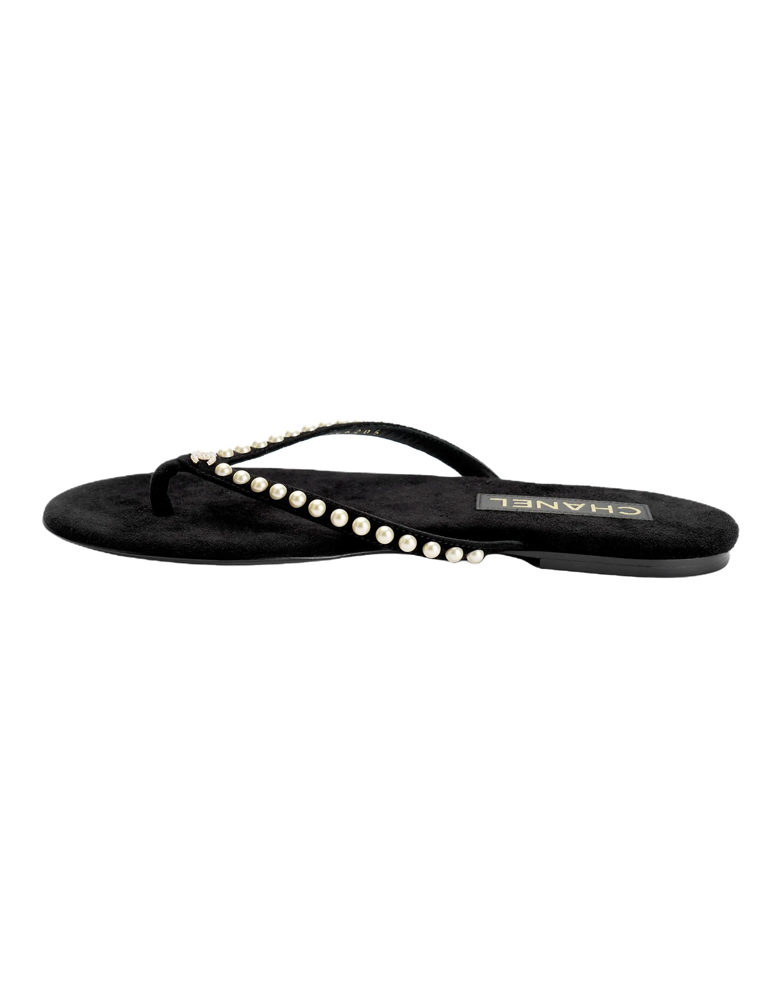 CHANEL Flip Flops Women's Black