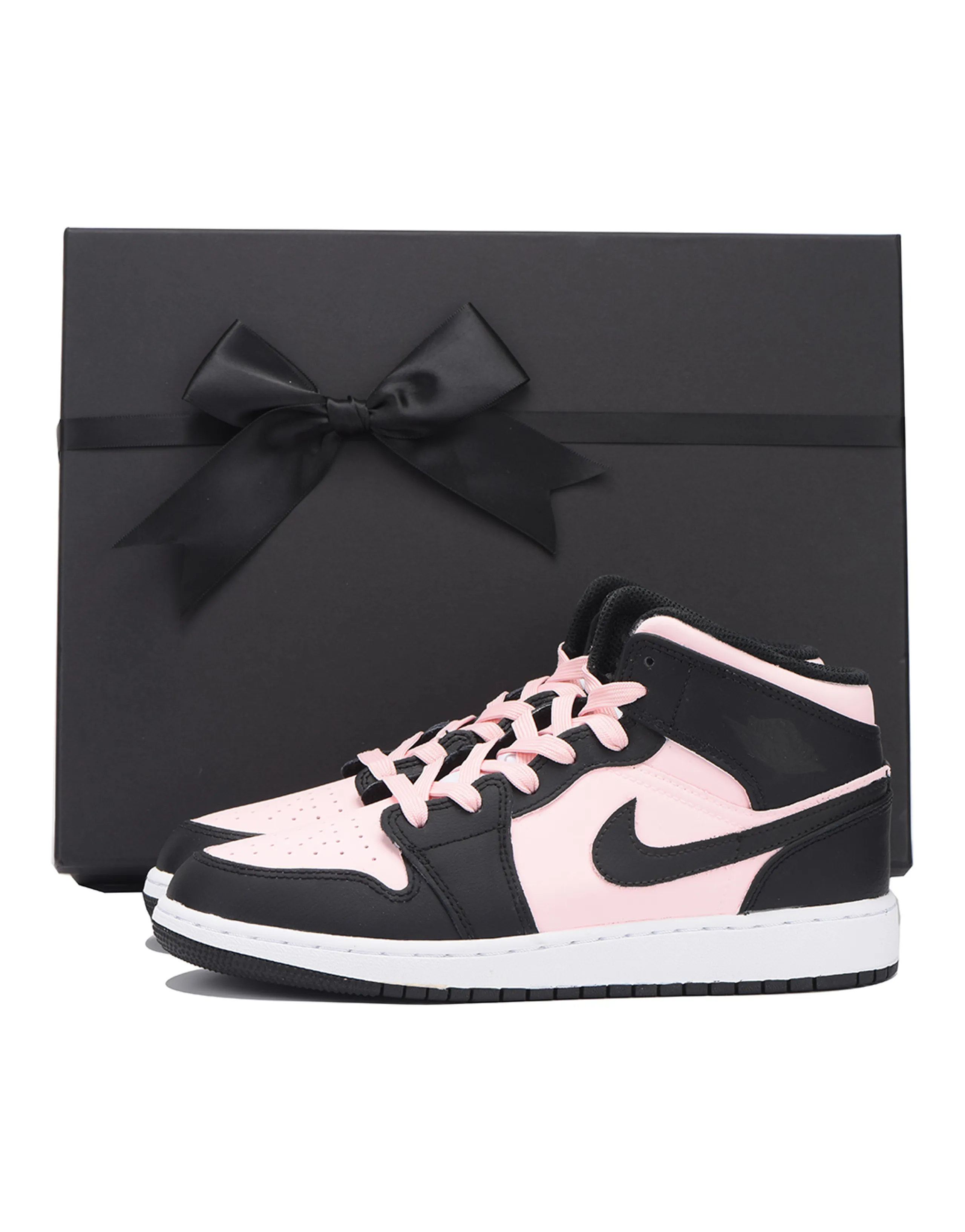 Jordan Air Jordan 1 Slip-Resistant Coverage Low-Top Vintage Basketball Shoes Women's Black Pink