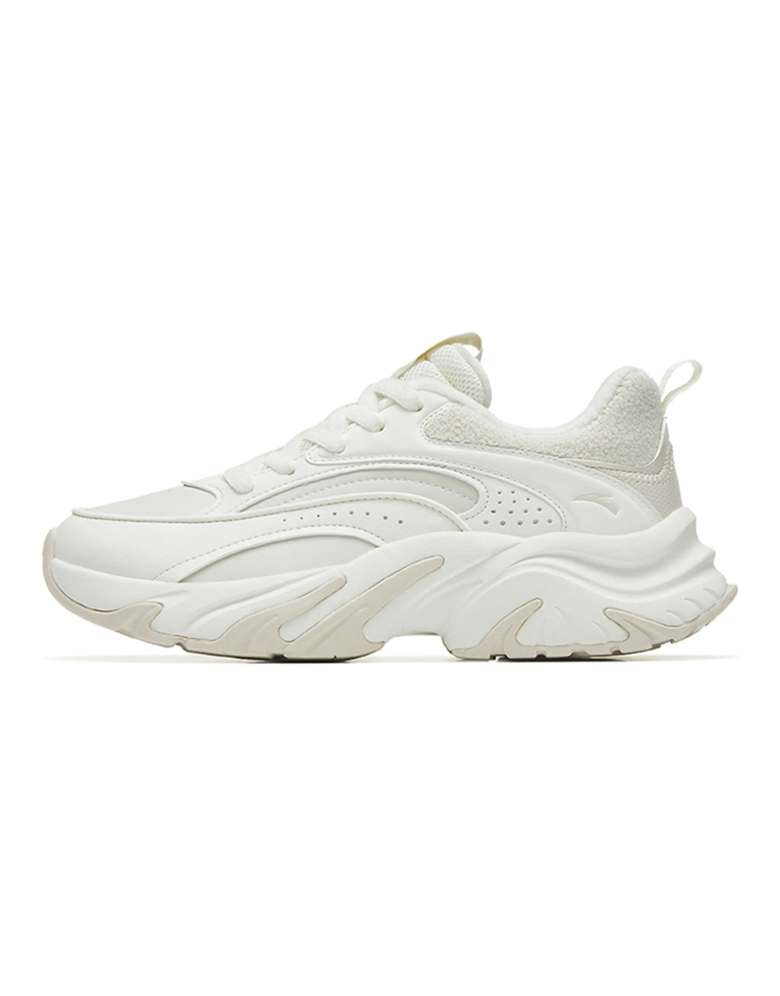 ANTA Casual Shoes Women's Low-Top Mud Sand Gray/Ivory White