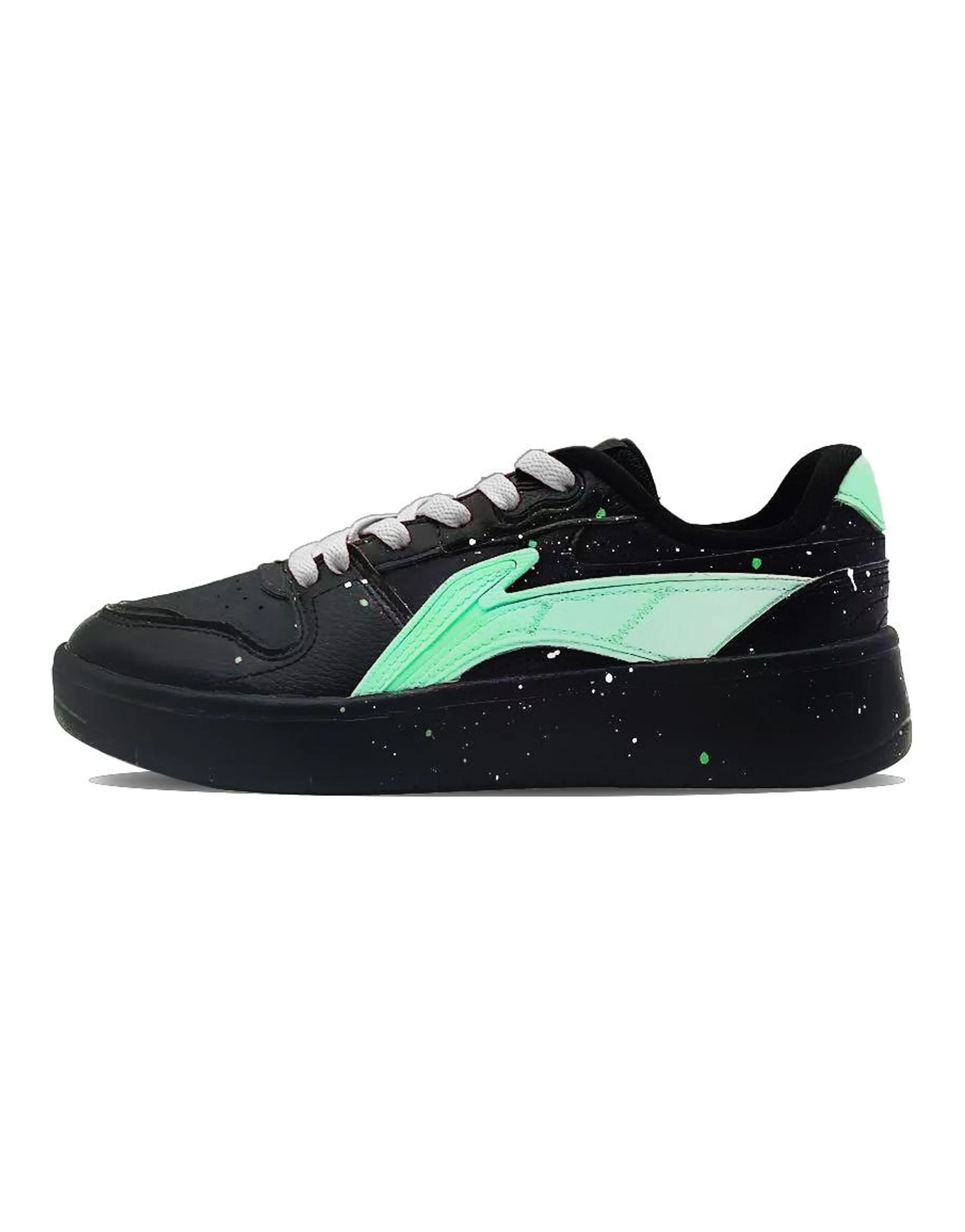 LiNing Slip-Resistant Cushioning Low-Top Skateboard Shoes Men's Black Green