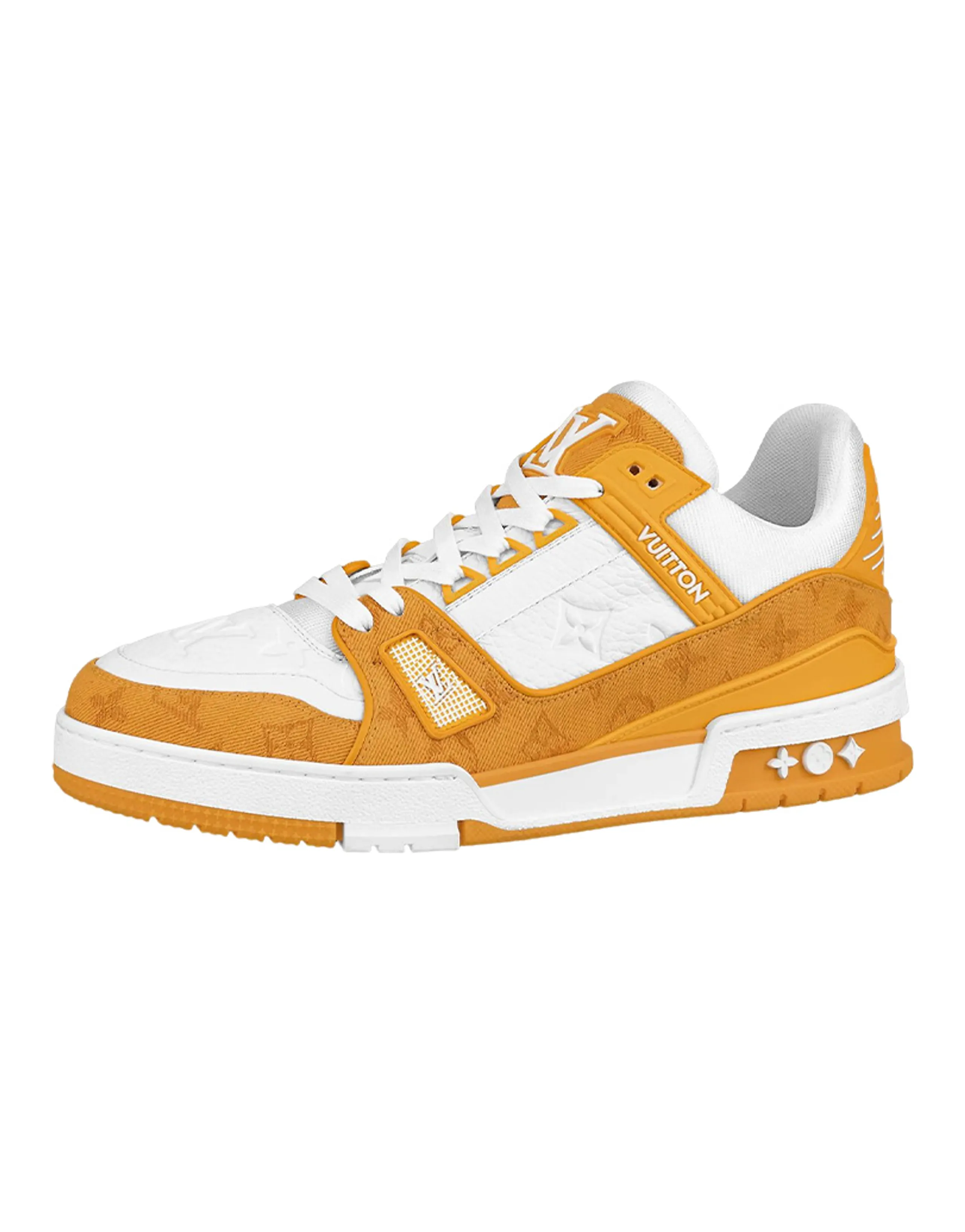 LOUIS VUITTON Lv Trainers 'White With Orange Monogram'