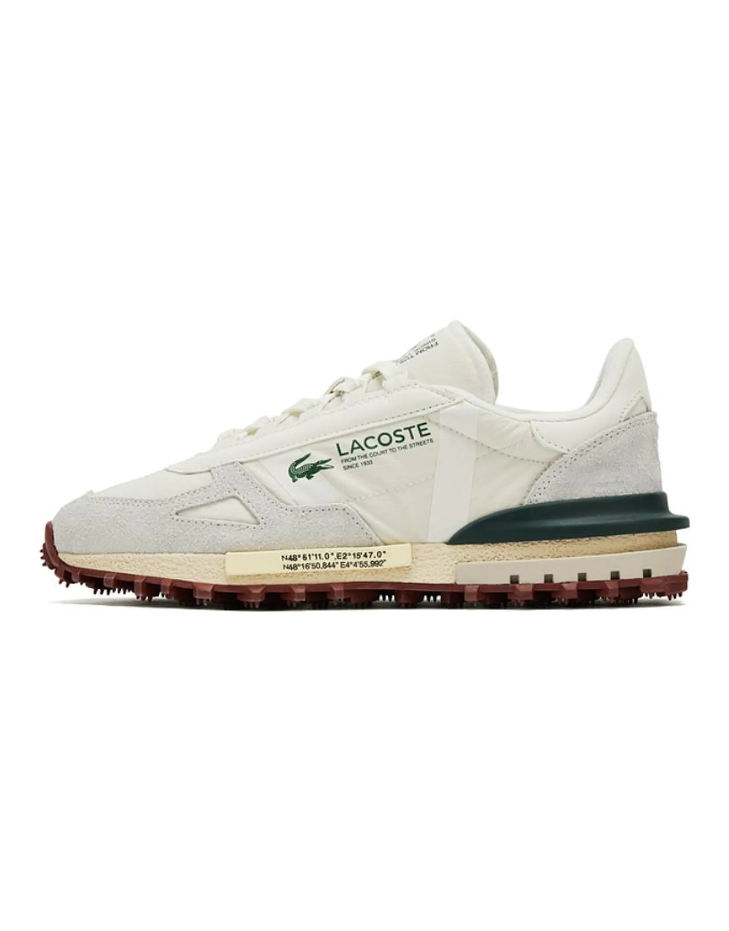 LACOSTE Elite Active Trendy Versatile Comfort Daily Low-Top Casual Shoes Men's White Green