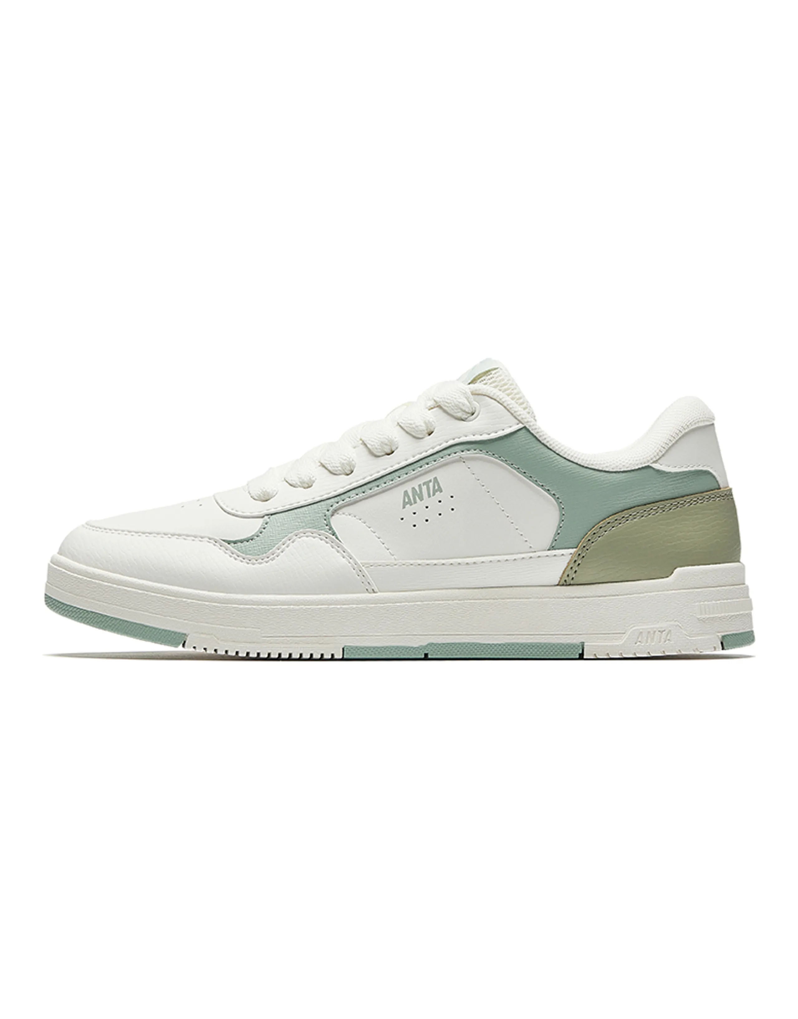 Anta Simple Comfortable Slip-Resistant Wear-Resistant Low-Top Sneakers Women's White Green