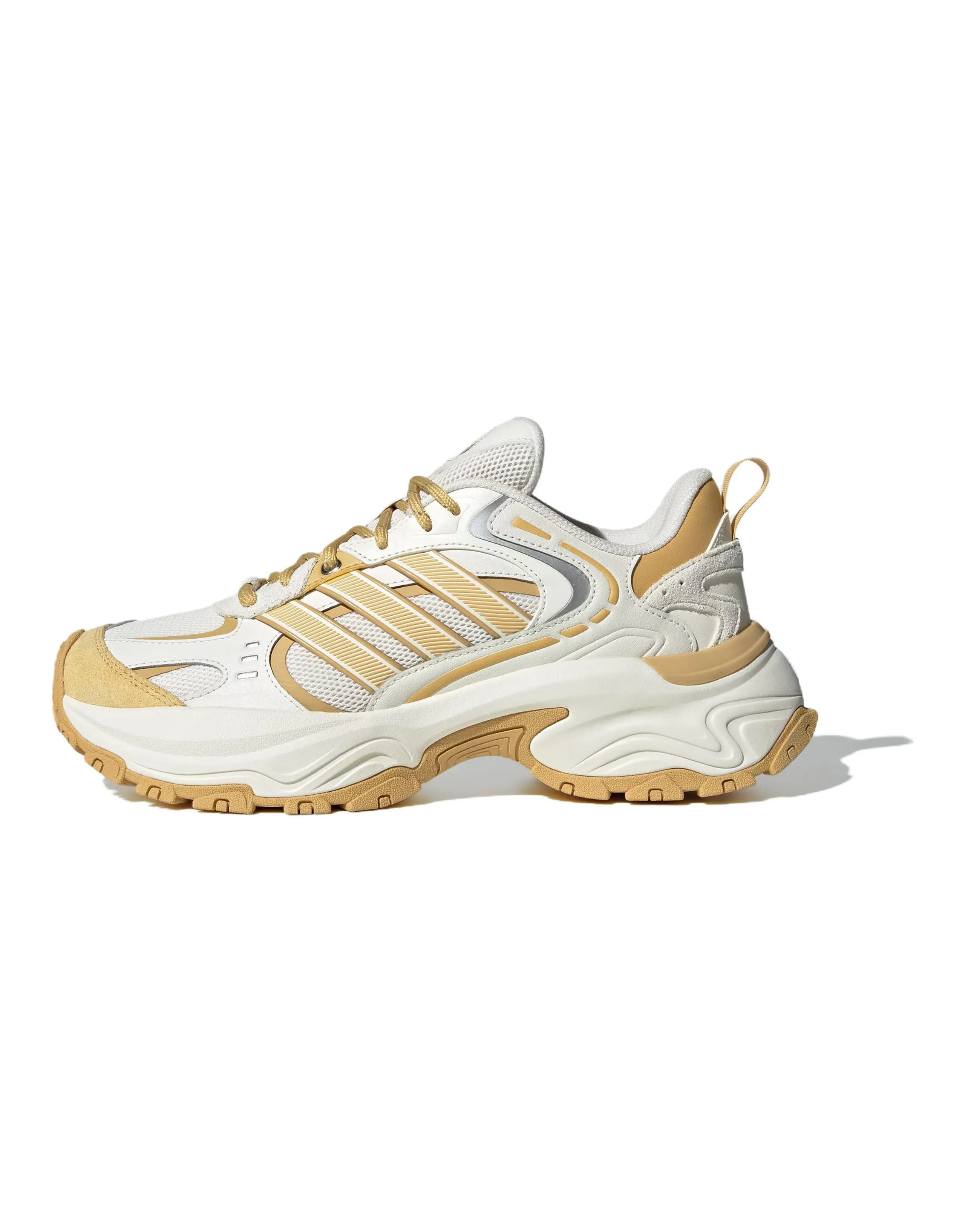 Adidas Anti-Slip Wear-Resistant Low-Top Chunky Sneakers Unisex White Yellow