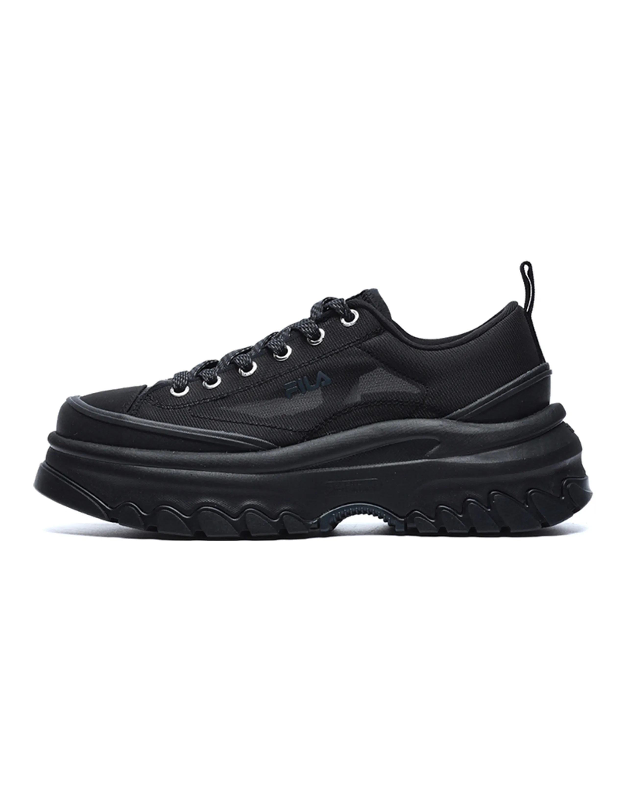 FILA Lava Comfort Versatile Synthetic Leather Low-Top Canvas Shoes Women's Black Grey