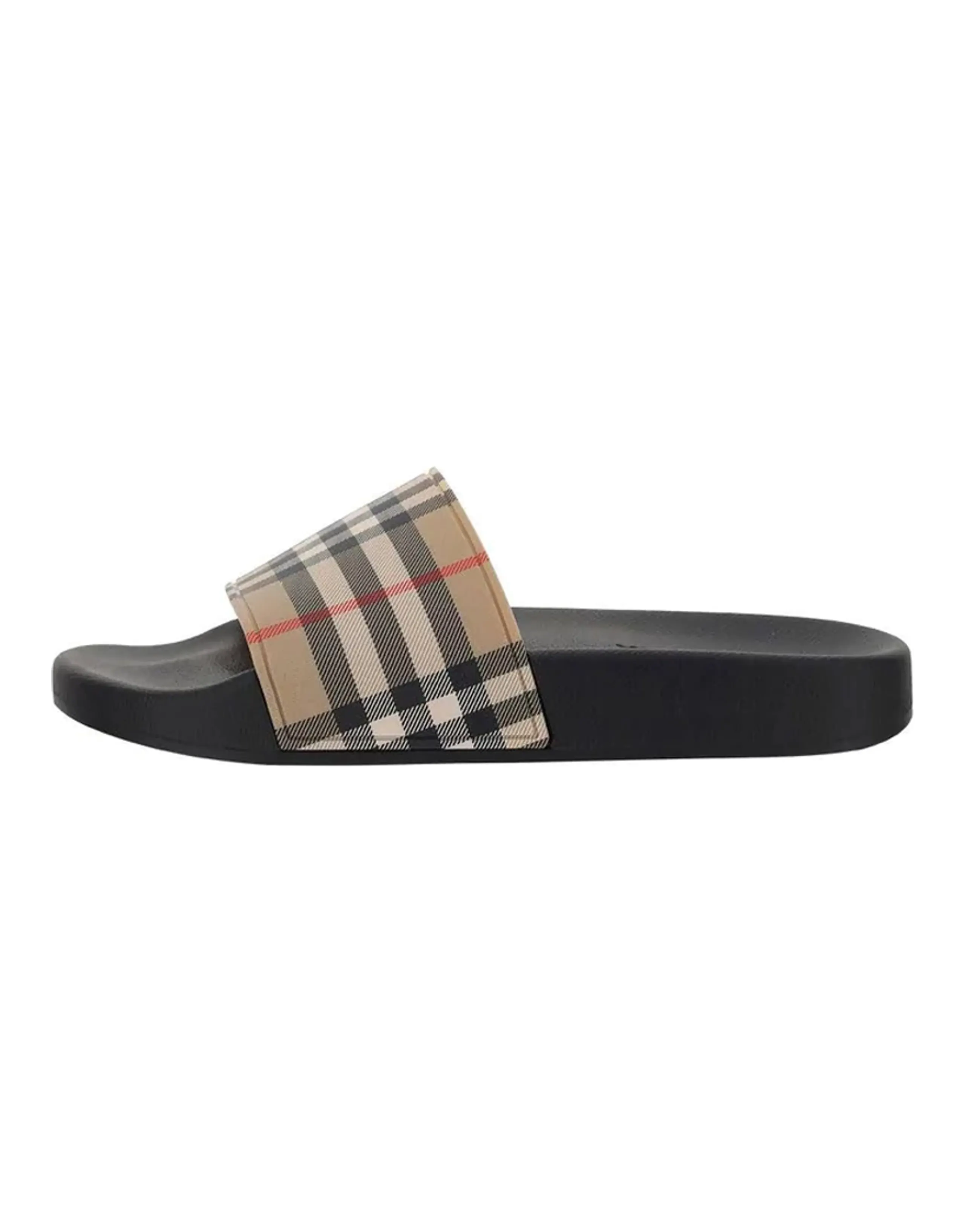 Burberry Check Print Slides Archive Beige Women's