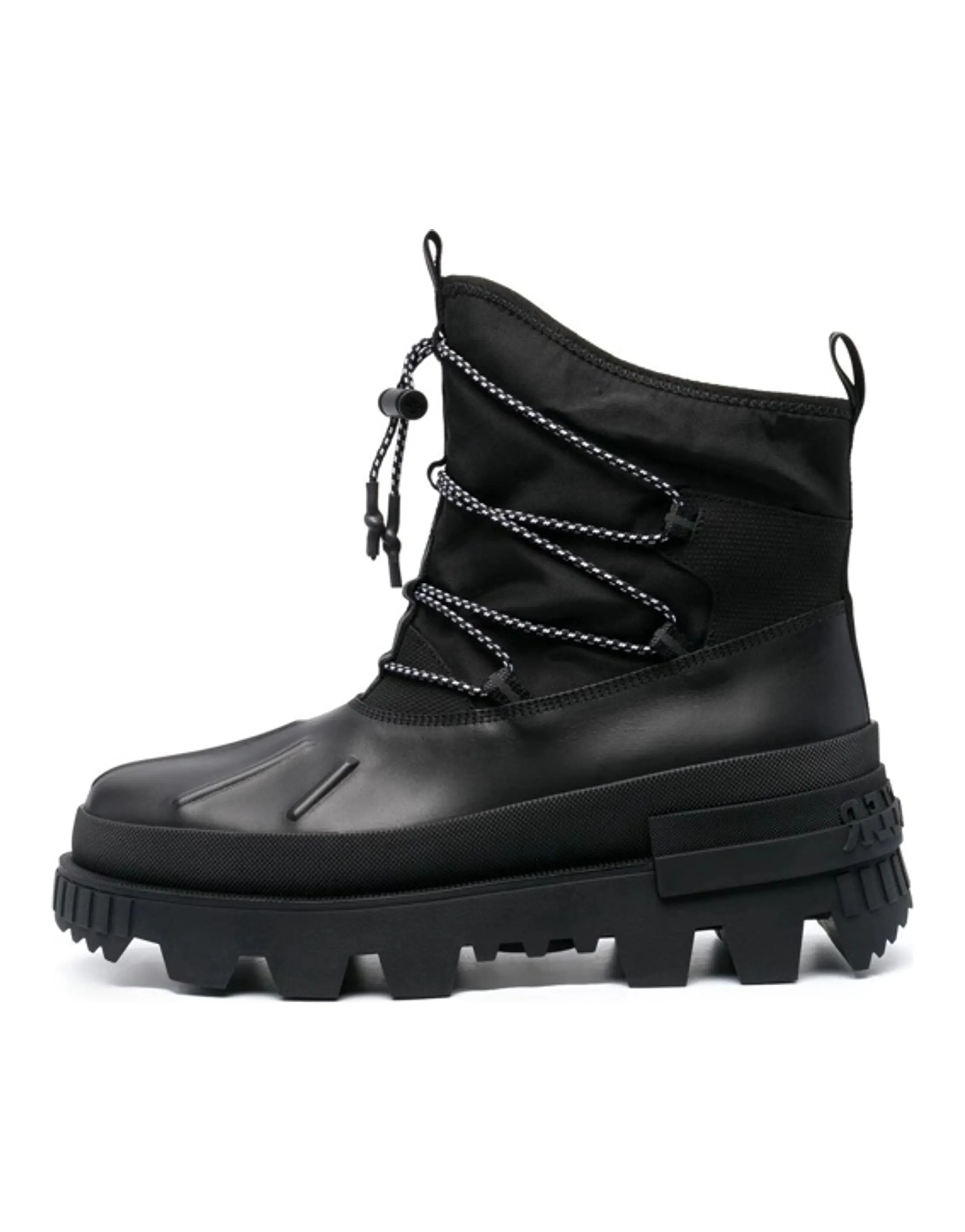 Moncler Mallard Cowhide Fabric Lace-Up Fashion Ankle Boots Men's Black