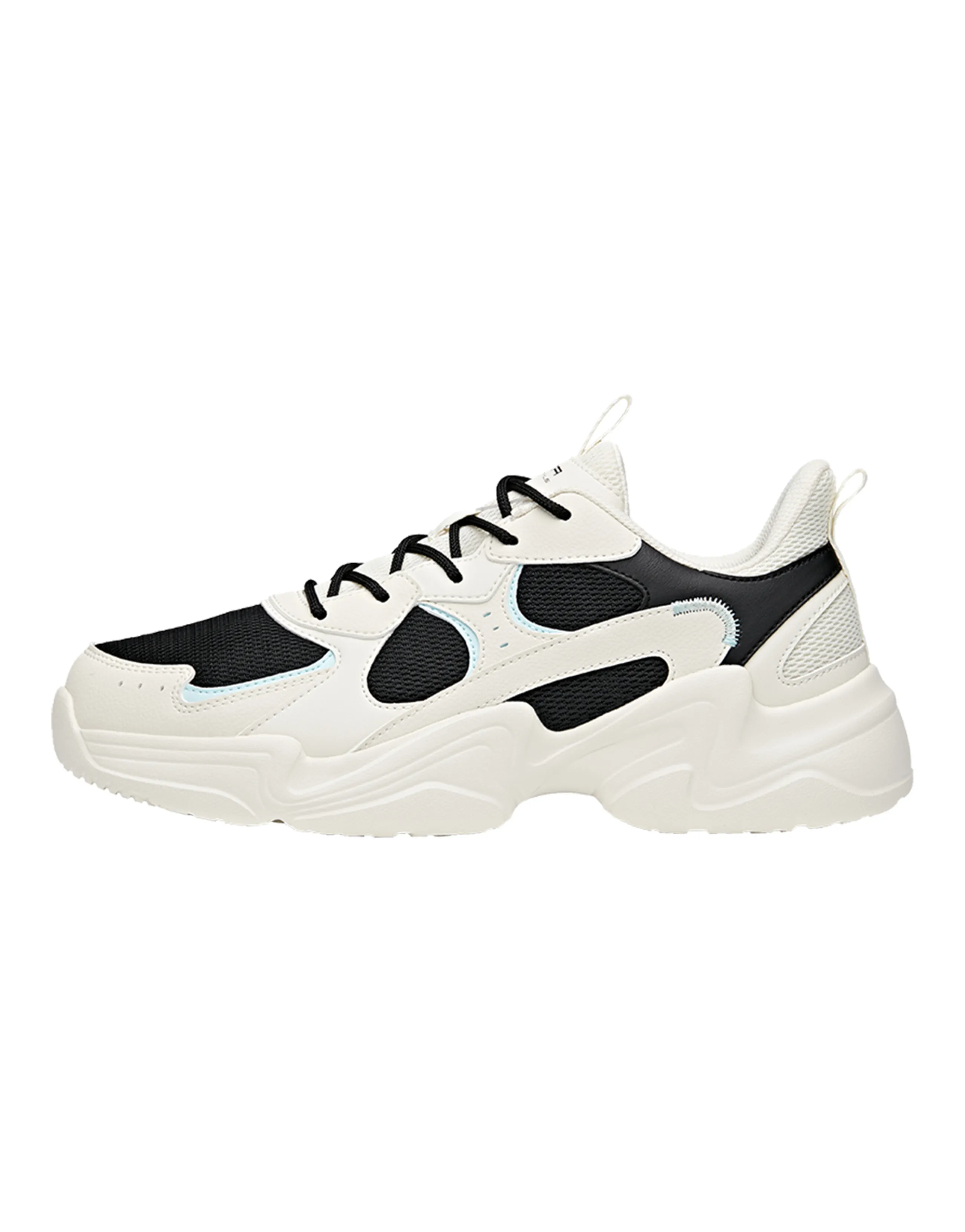 ANTA Chunky Sneakers Men Low-Top Light Beige White/Black