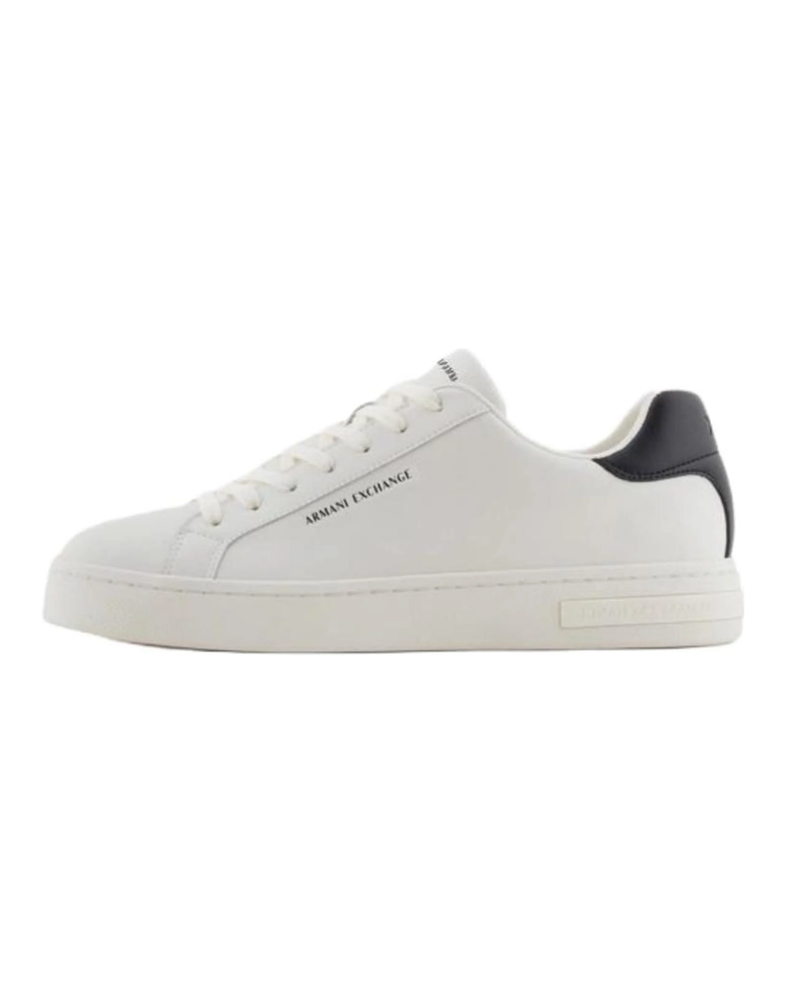 ARMANI EXCHANGE AE Flat Lace-Up Low-Top Sneakers Men's White