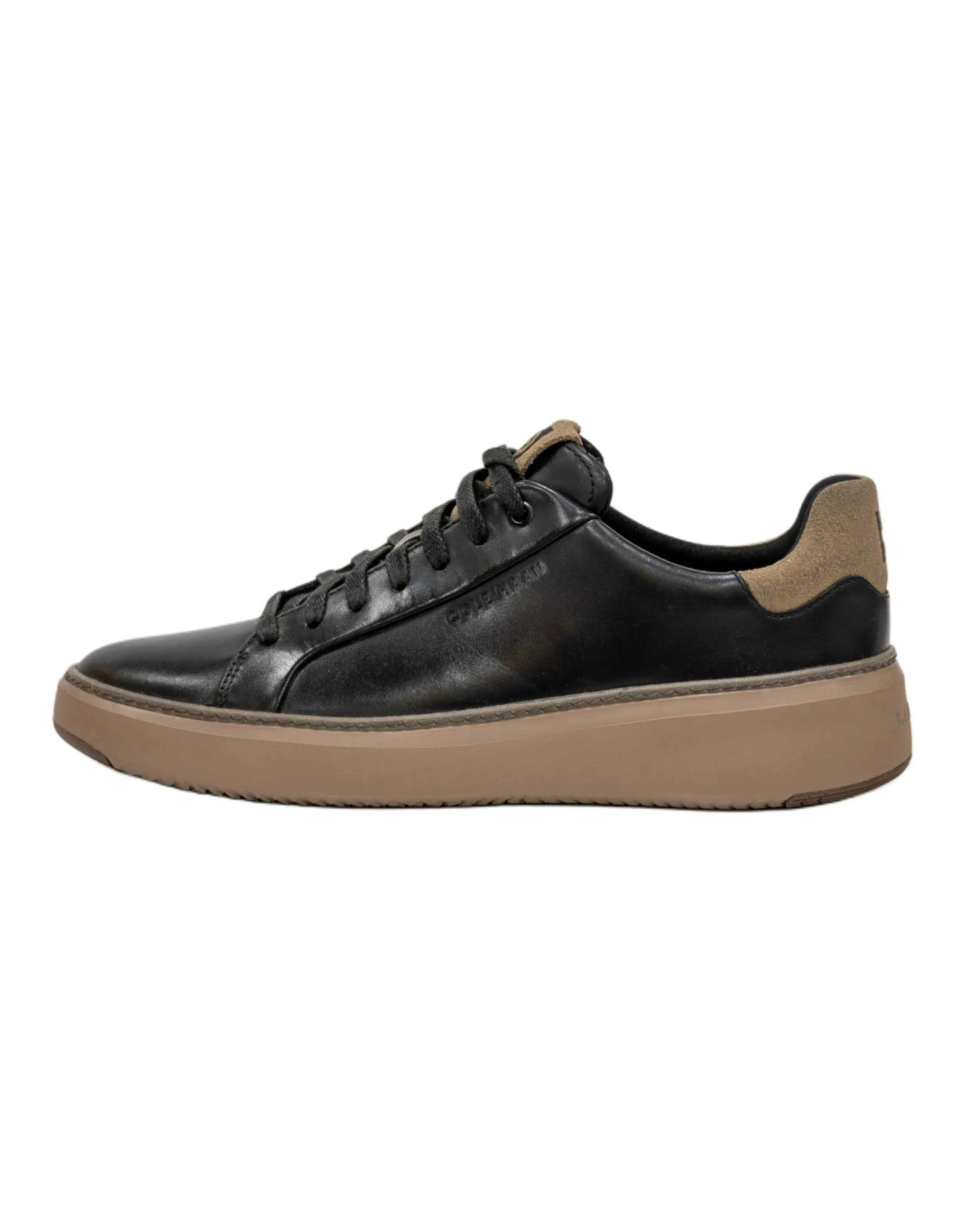 COLE HAAN Fabric Synthetic Leather GRANDPRO Retro Comfortable Soft-Sole Commuter Low-Top Skate Shoes Men's Black