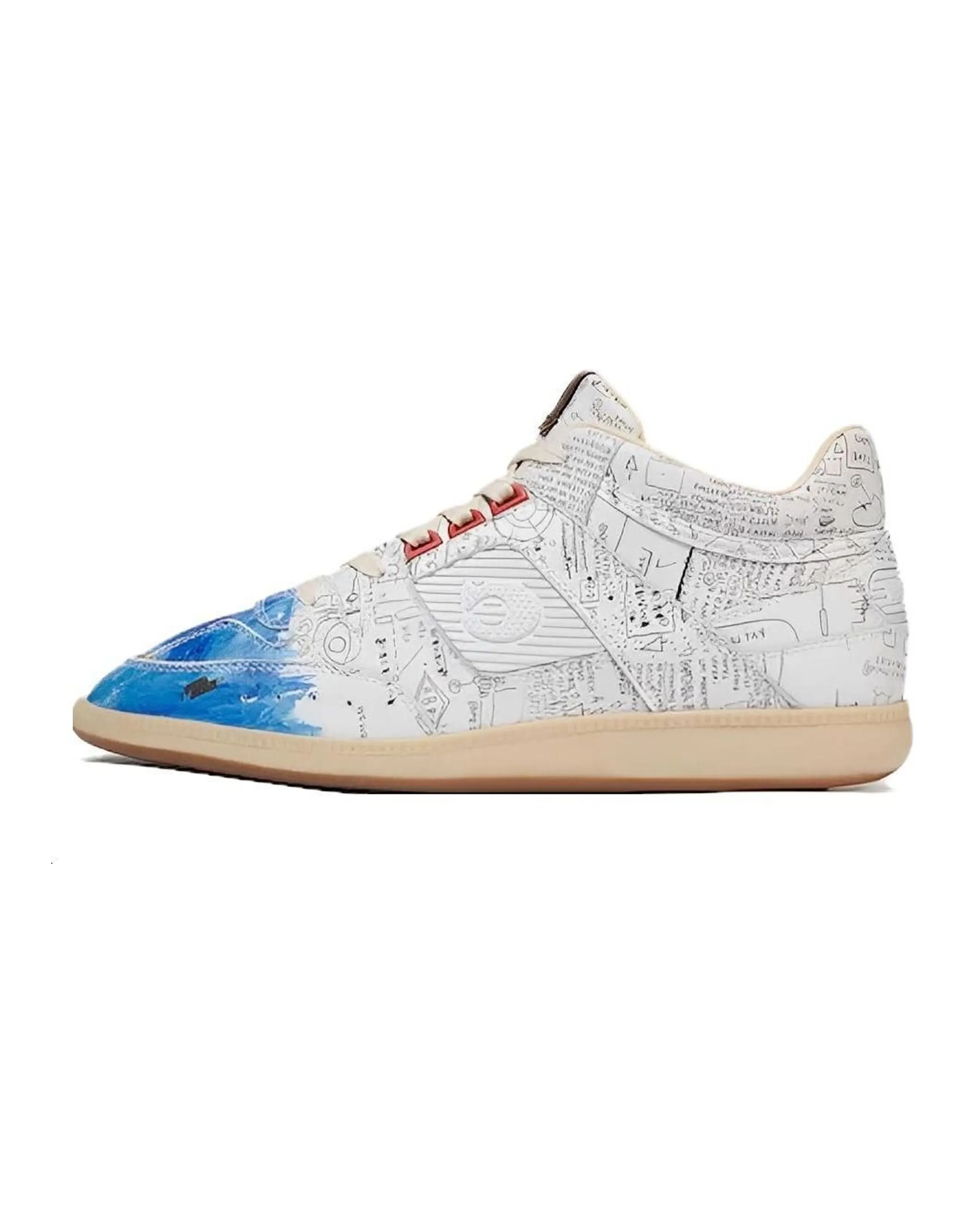 COACH Mid Top Skateboard Shoes Men's White Blue