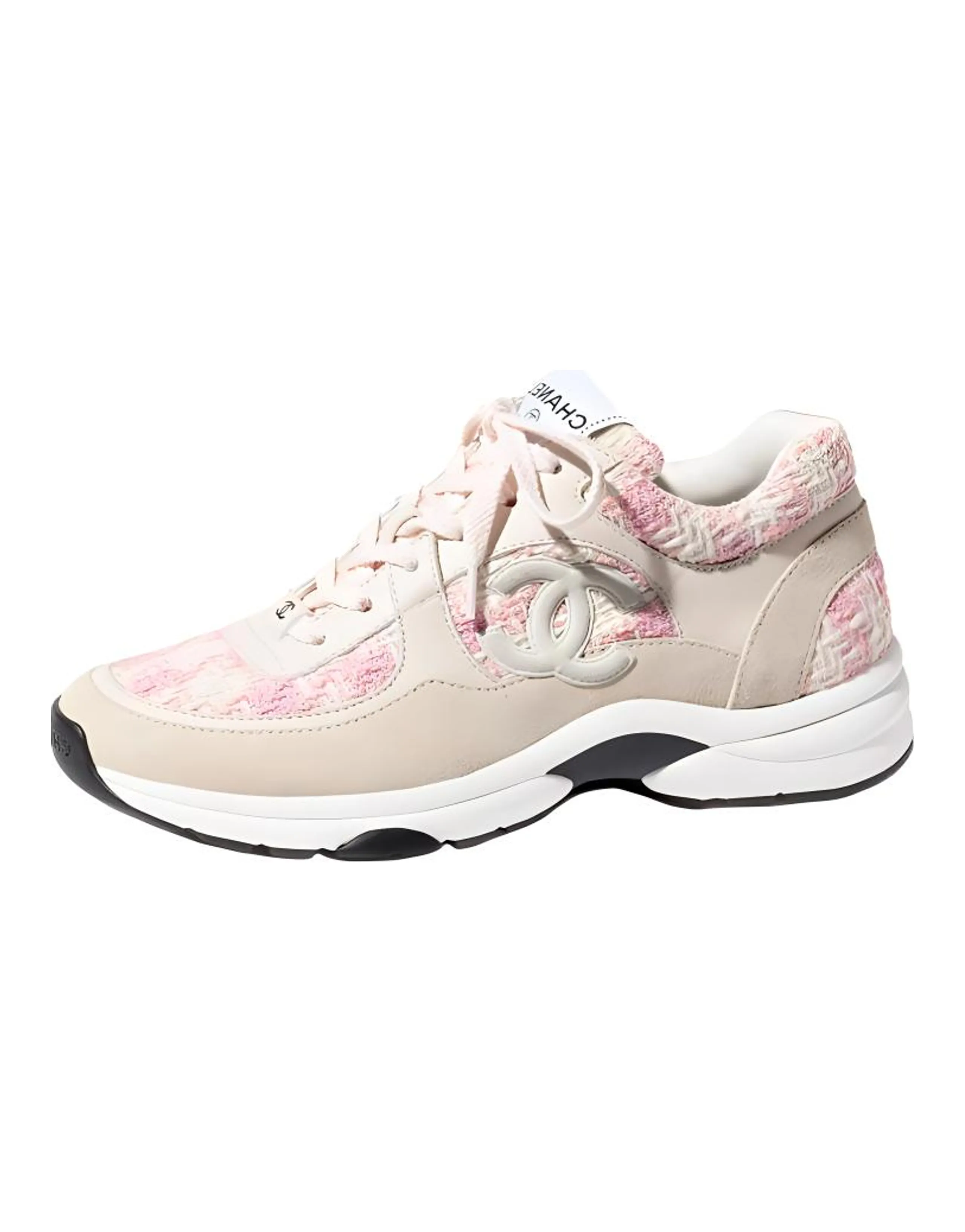 CHANEL Casual Style Tweed Plain Logo Low-Top Sneakers