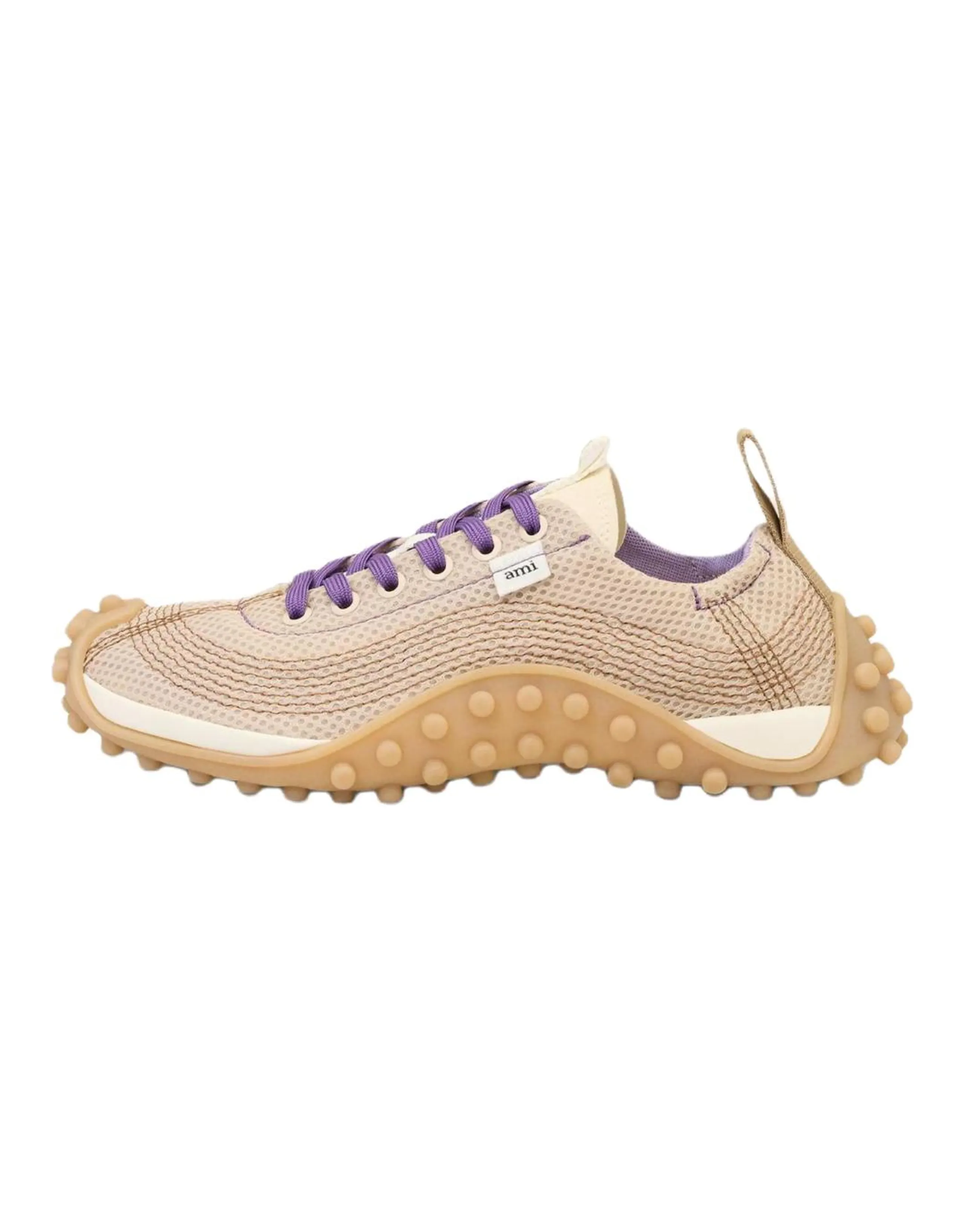 AMIPARIS Mirage Cowhide Round Toe Lace-Up Low-Top Casual Shoes Unisex Pink
