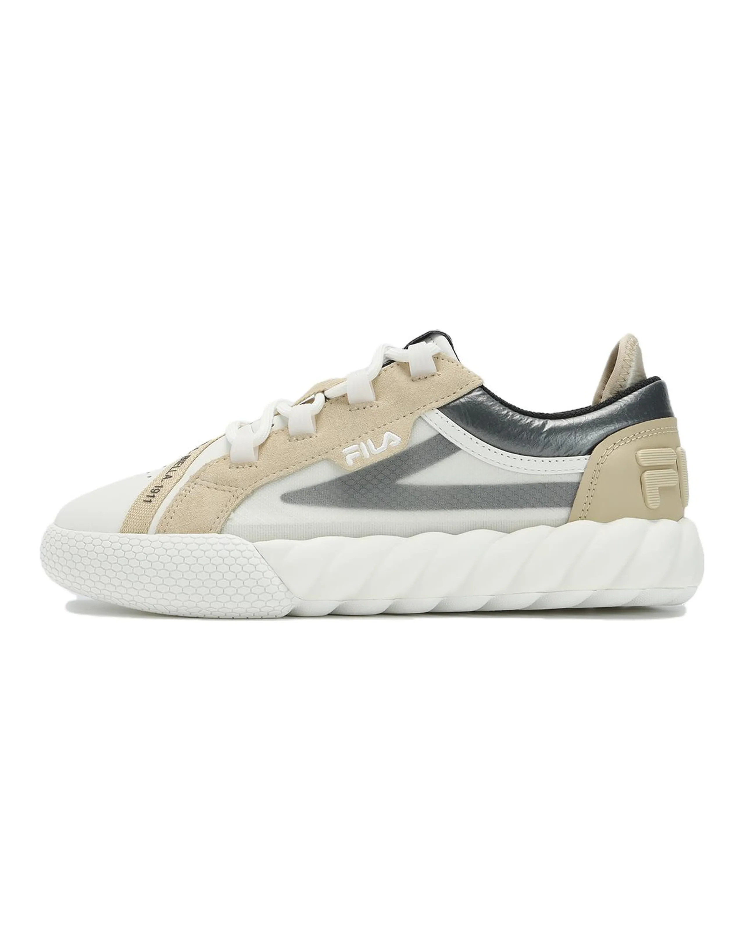 FILA Campo Skateboard Shoes Women's Low-Top Coconut Milk White/Beige Yellow
