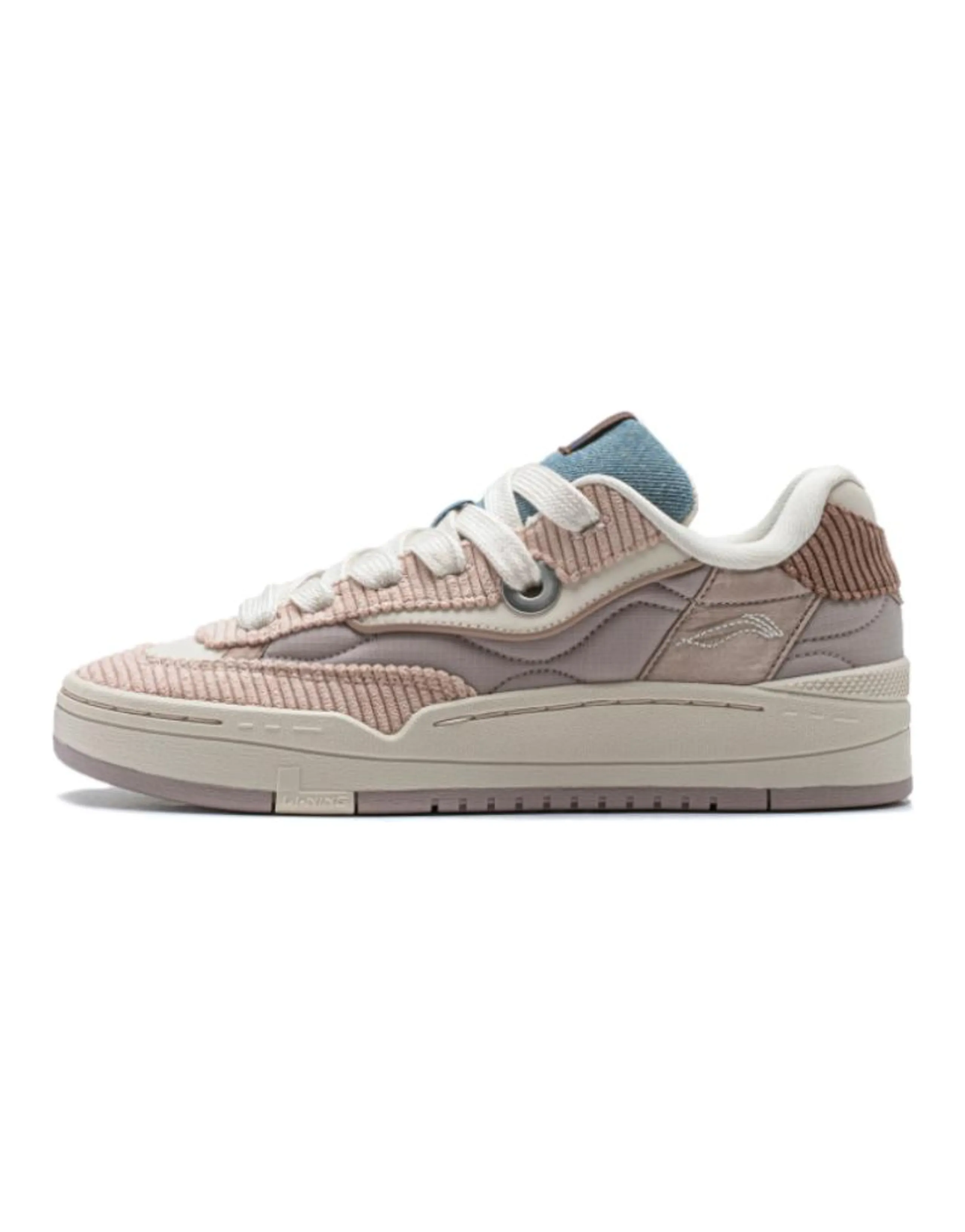 LiNing GOS 2000 Anti-Slip Wear-Resistant Low-Top Skateboard Shoes Women's White Gray