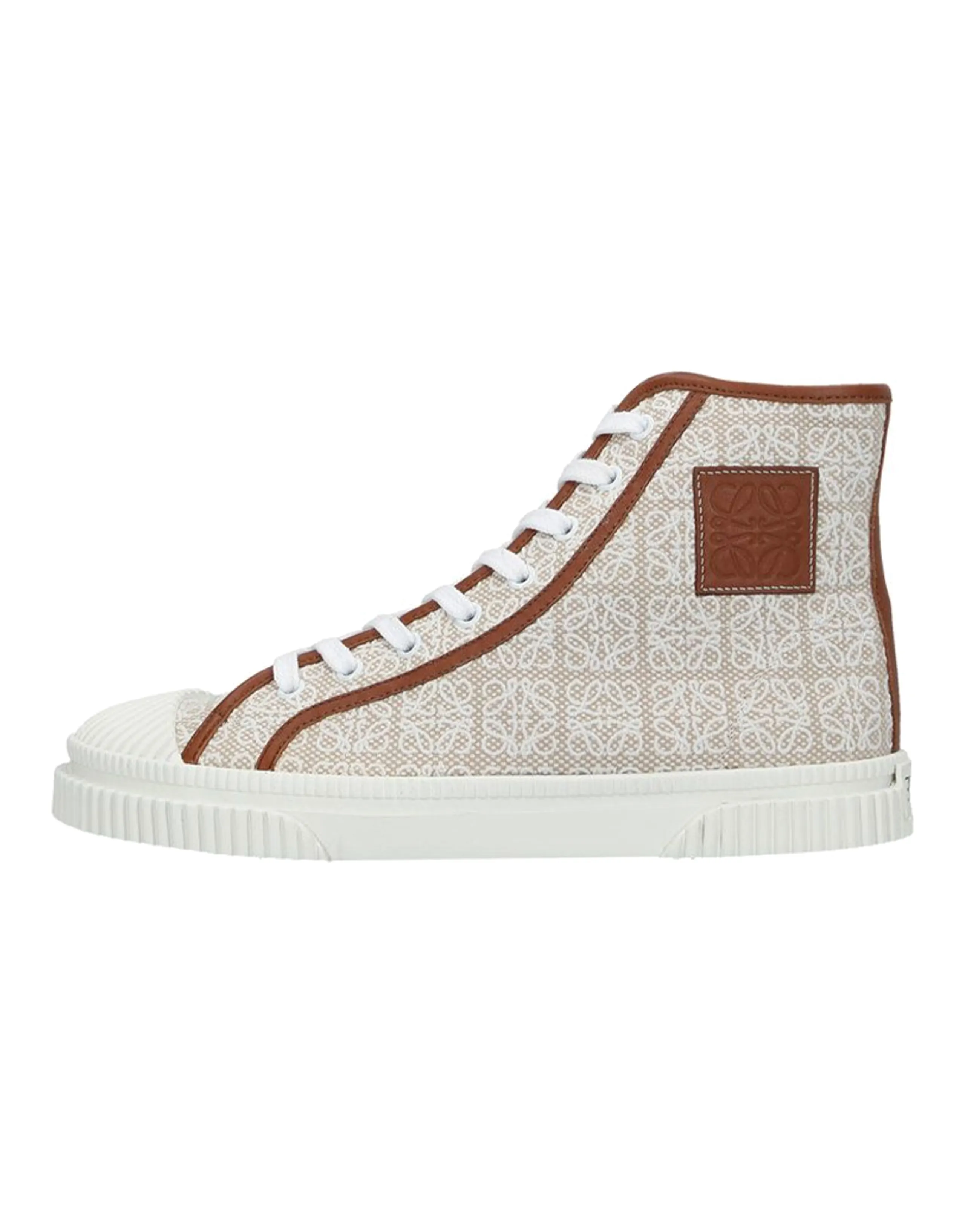 LOEWE Anagram High-Top Stylish Skateboarding Shoes Women's Brown