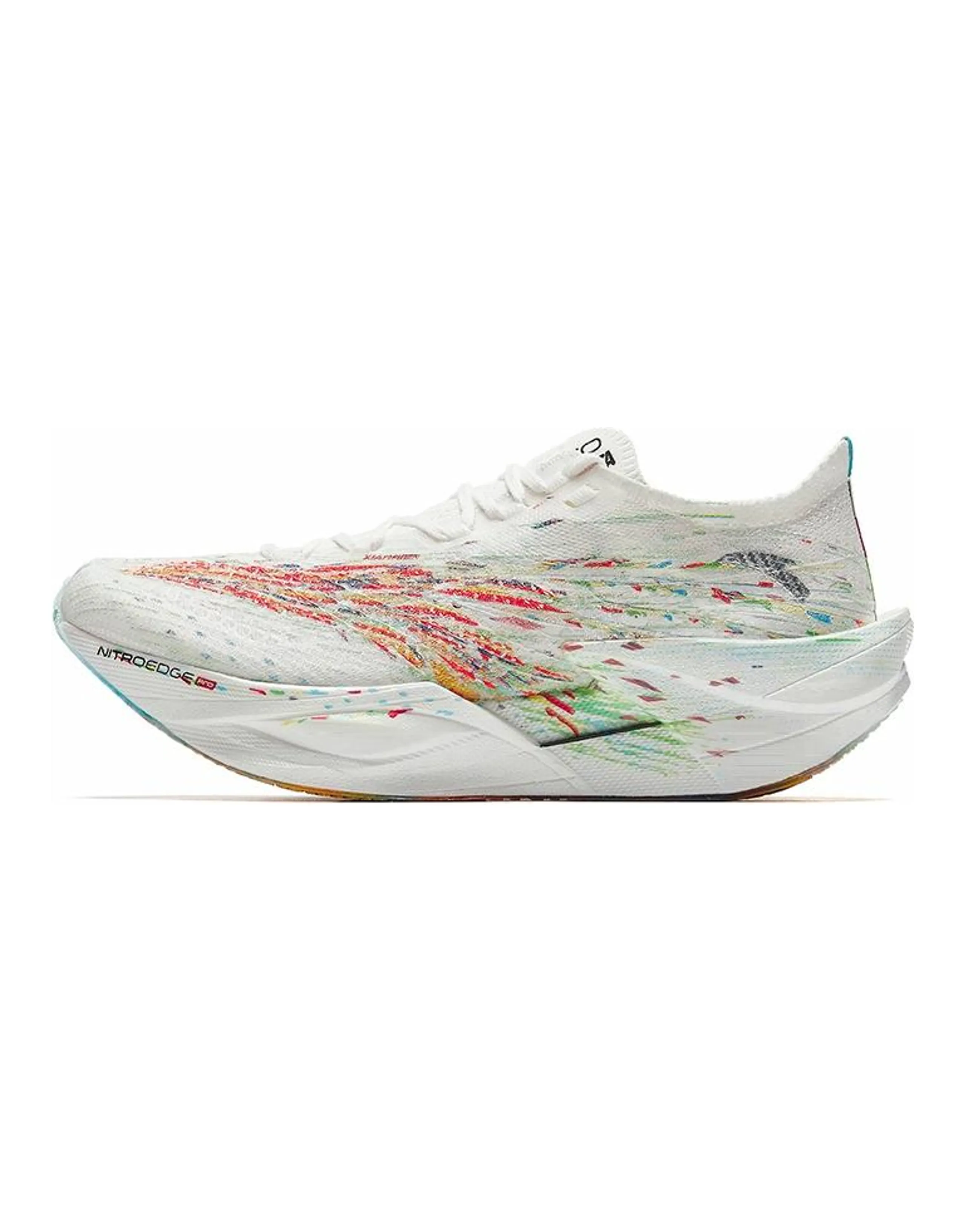 Anta C202 6.0 PRO 'Gesang Flower' Nitrogen Technology Full-Sole Carbon Plate Slip-Resistant Wear-Resistant Rebound Low-Top Marathon Long-Distance Running Shoes Men's White Red Green
