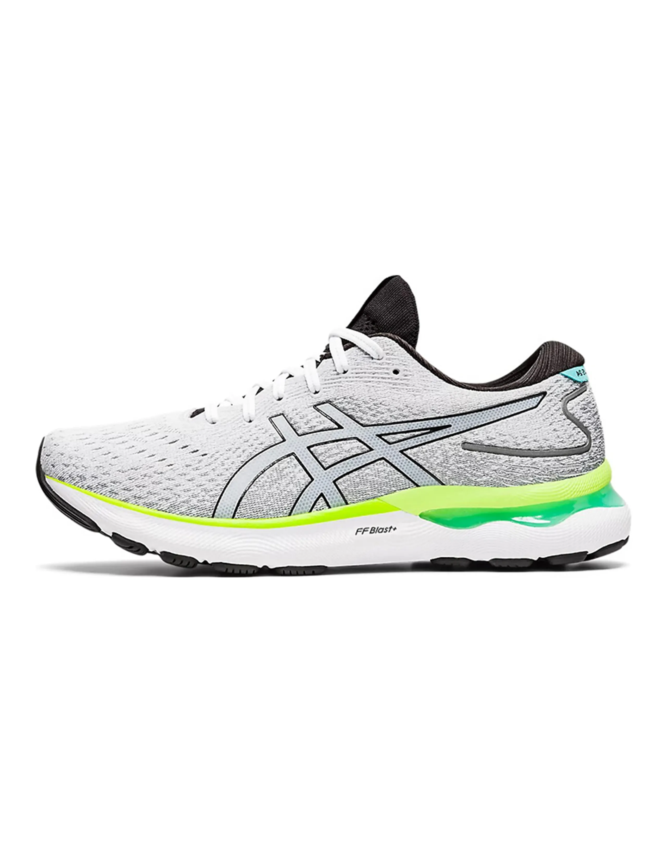Asics Gel Nimbus 24 White Black Lime Green