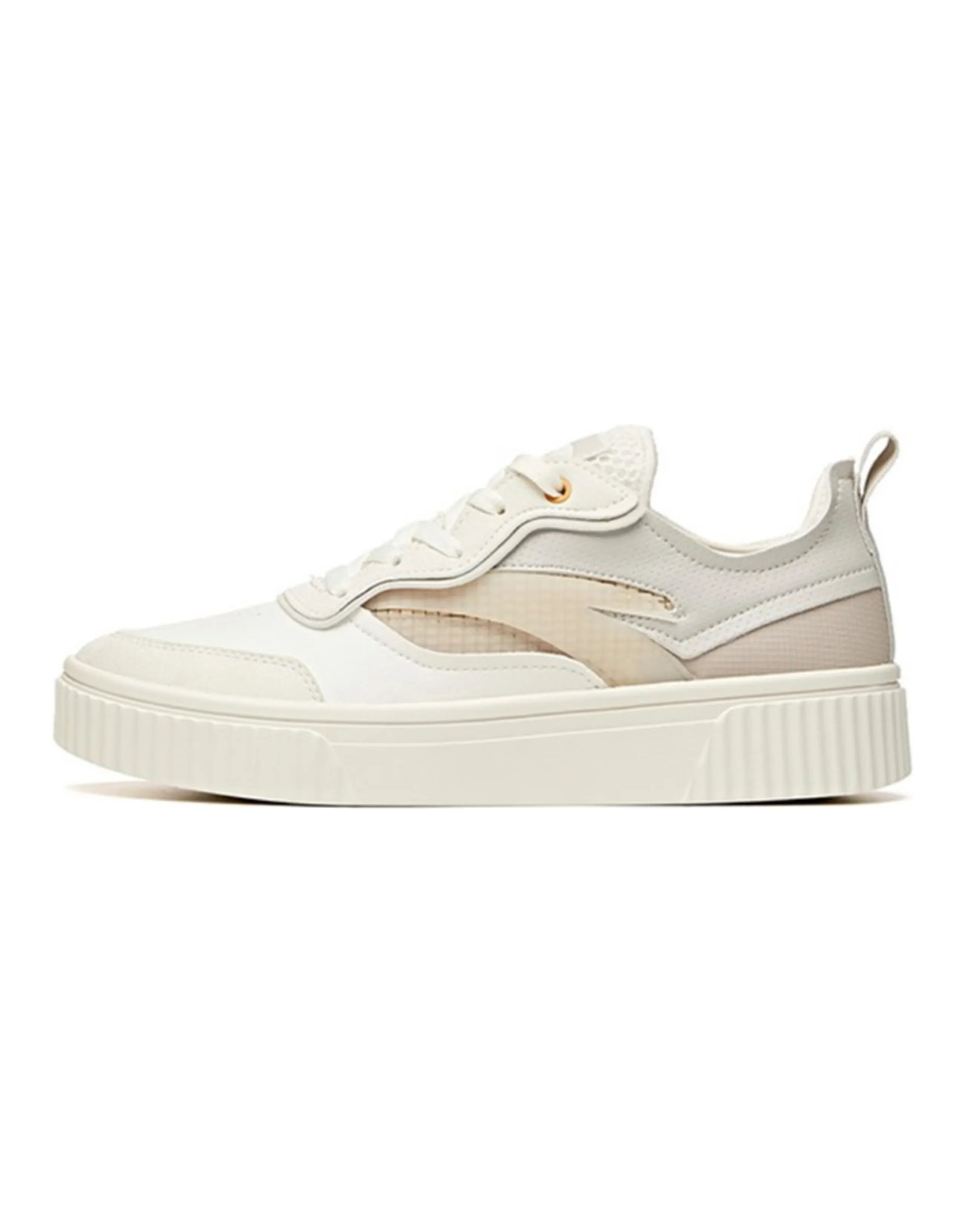 Anta Life Collection Cushioned Slip-Resistant Low-Top Skateboard Shoes Gray White