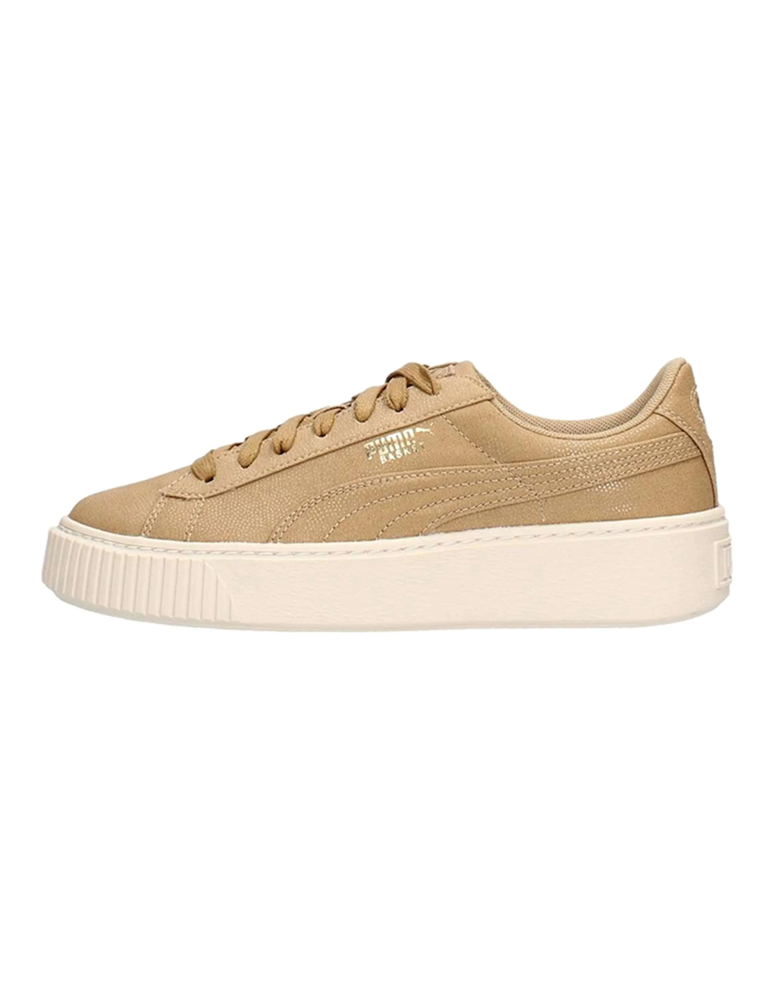 PUMA Basket Platform Cv 'Wheat White' Women's