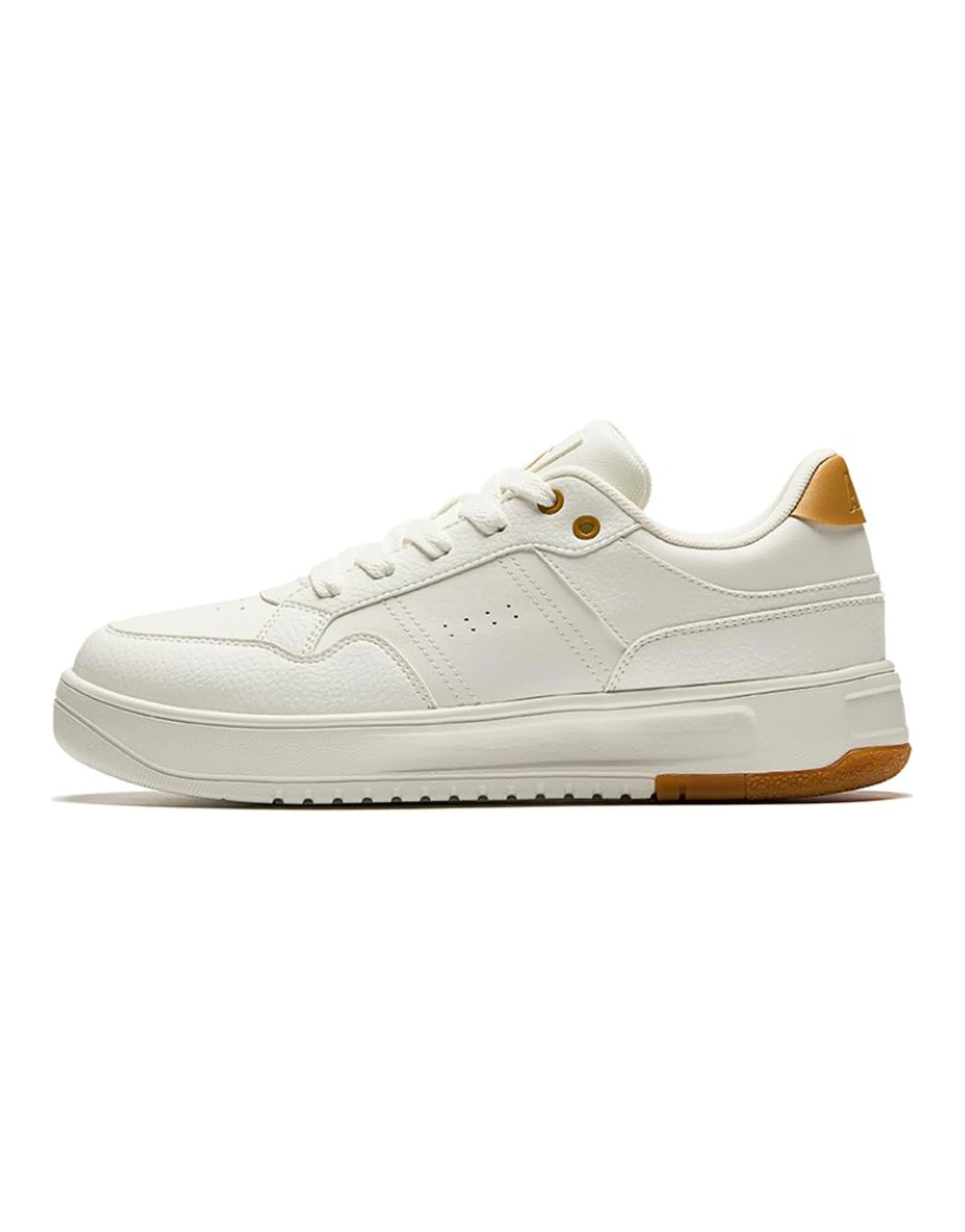 Anta 'Break Bamboo' Color Block Trendy Slip-Resistant Height-Increasing Lightweight Low-Top Sneakers Men's White Yellow