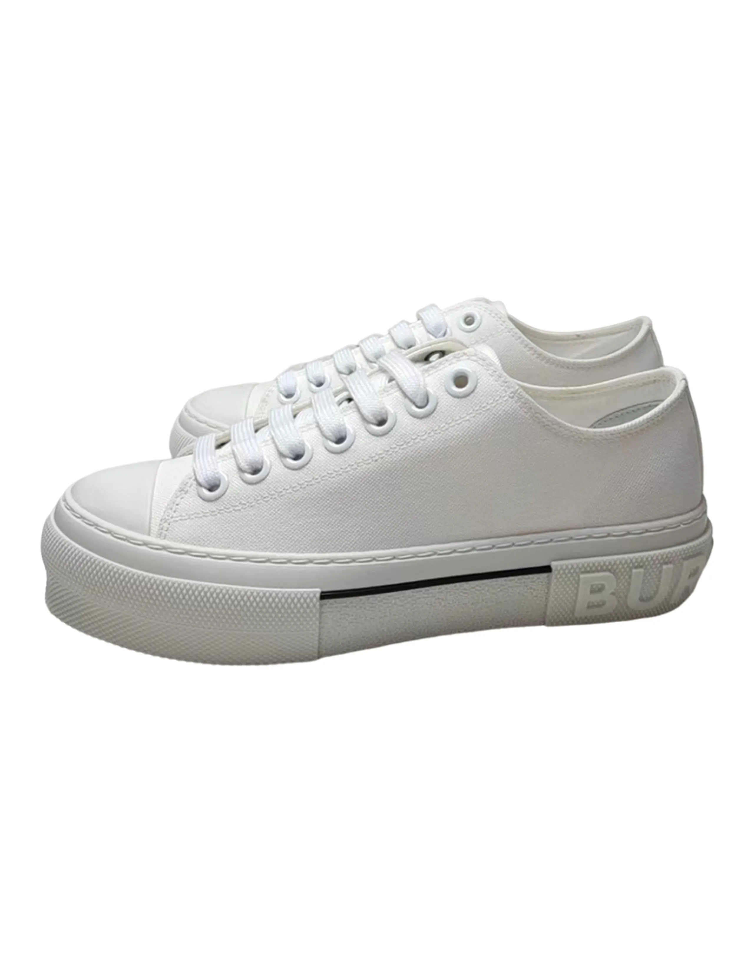 Burberry Gabardine Sneakers White Women's