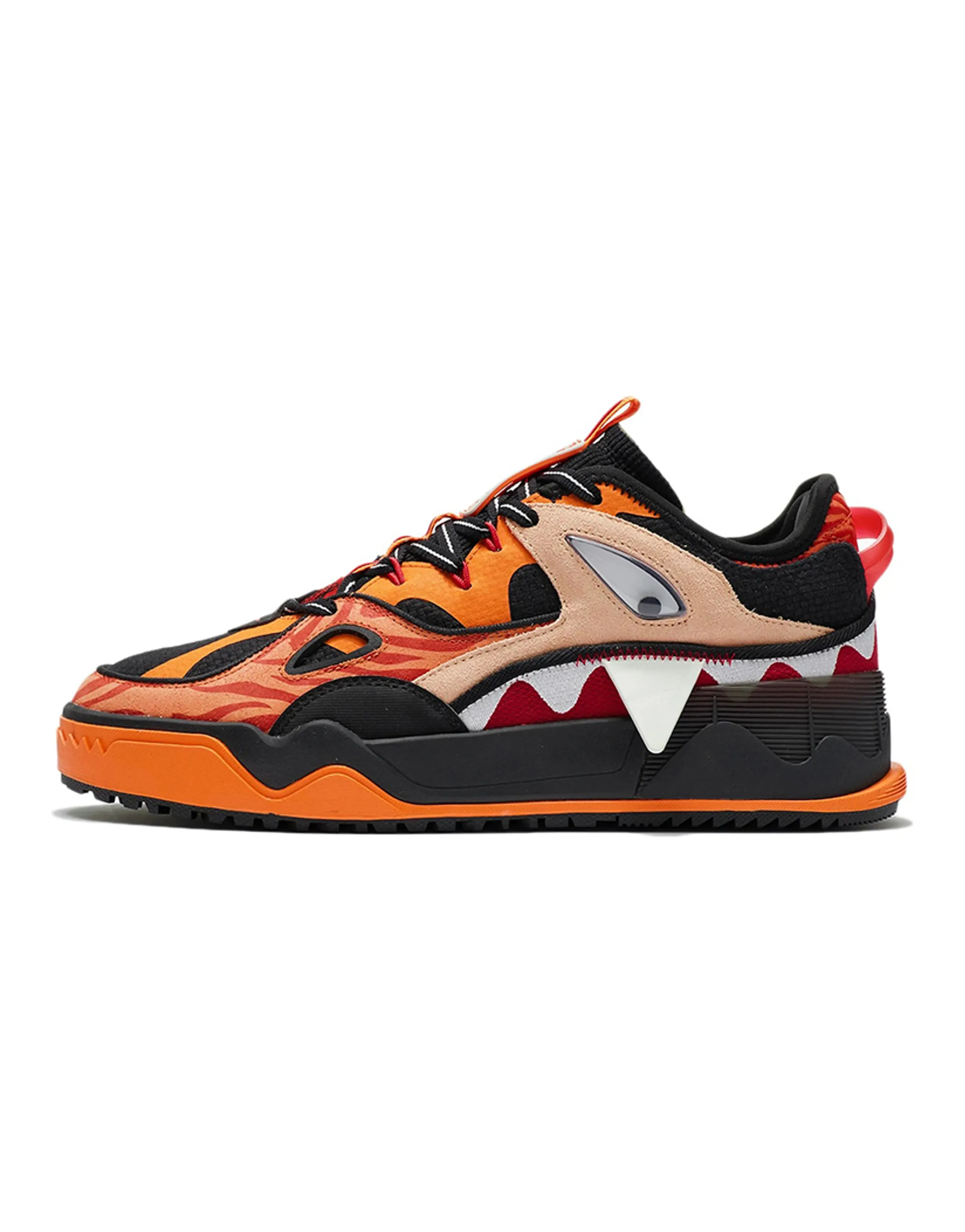 LiNing CF Anti-Slip Wear-Resistant Low-Top Skateboard Shoes Men's Black Orange