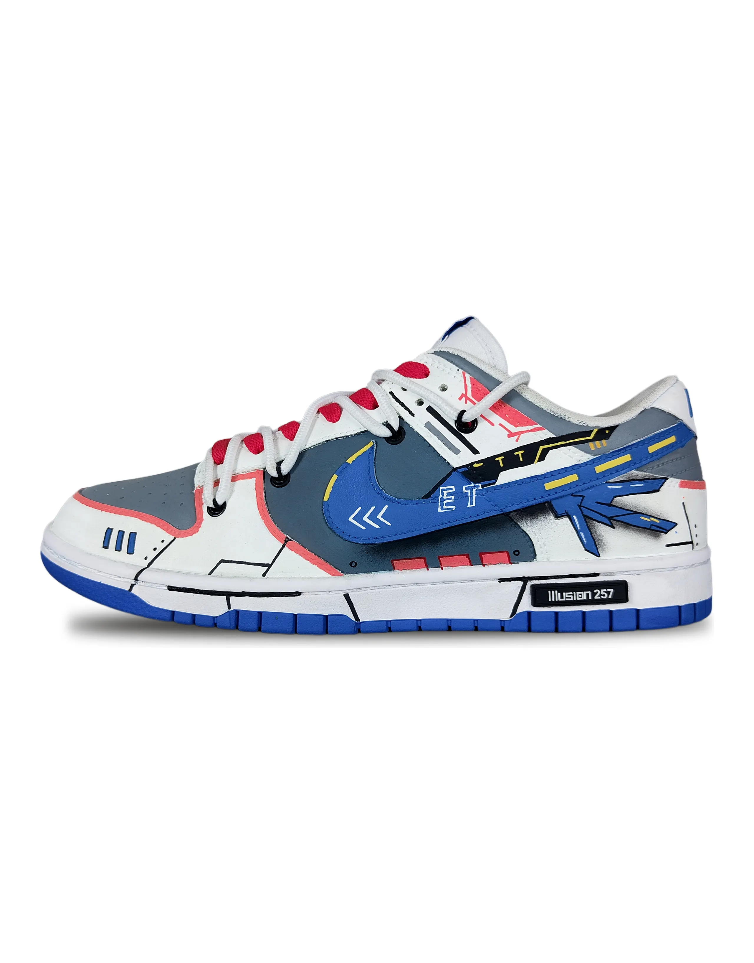 [Custom Sneakers] Nike Dunk Low 'Illusion Genesis' Future Mech Armor Mechanical Style Trendy Versatile Cushion Durable Low-Top Skate Shoes Men's Blue