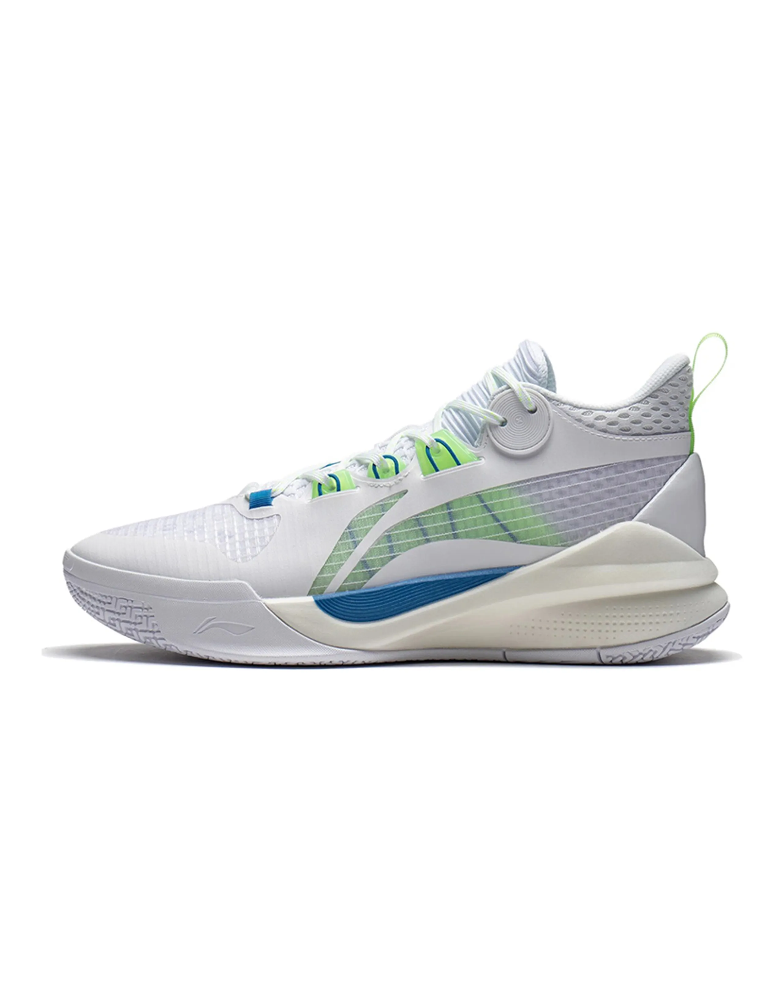 LINING Sonic 10 Team Basketball Shoes Men Mid-Top Standard White/Neon Green