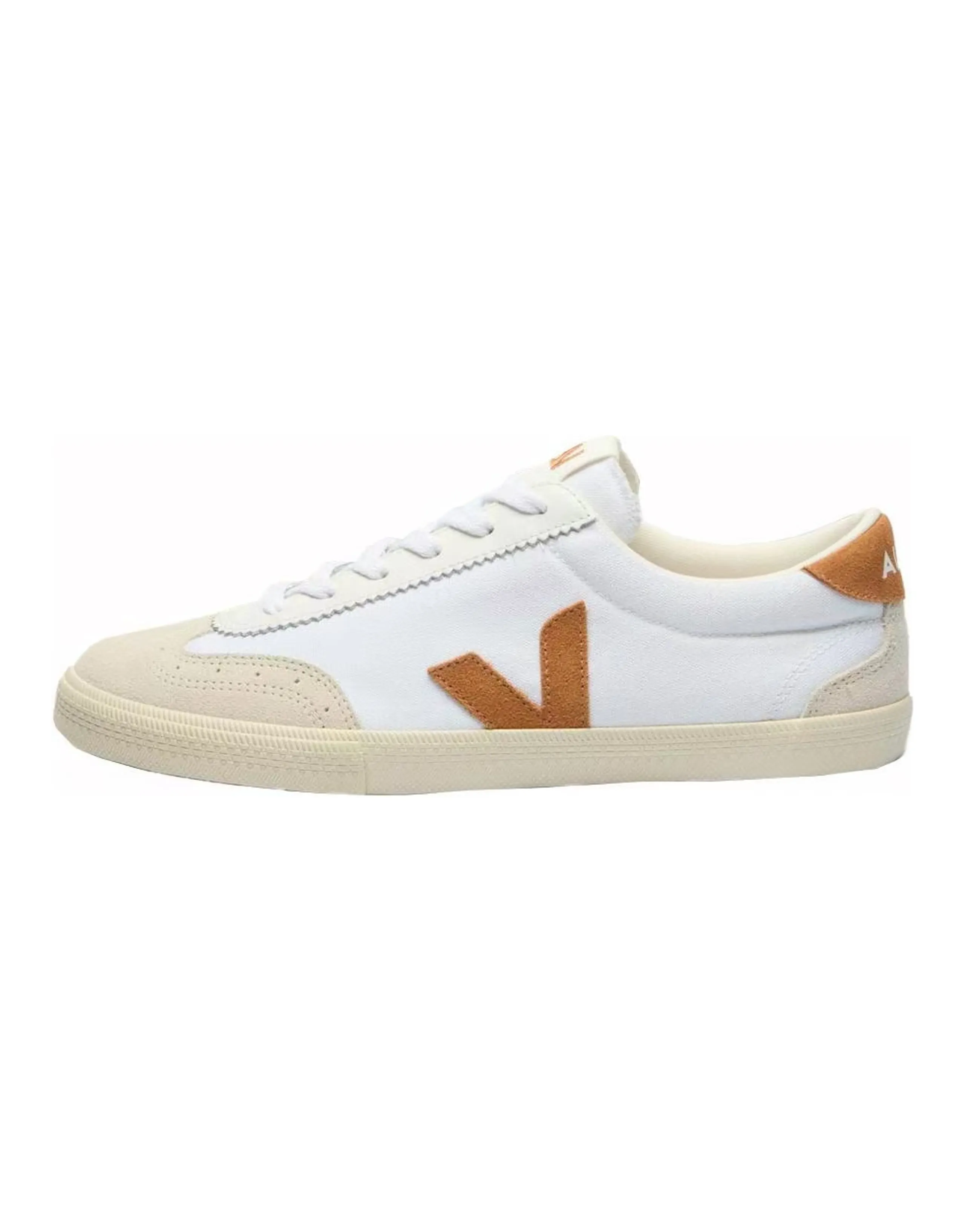 VEJA Volley Canvas Leather Suede Round Toe Lace-Up Low-Top Skate Shoes Unisex White
