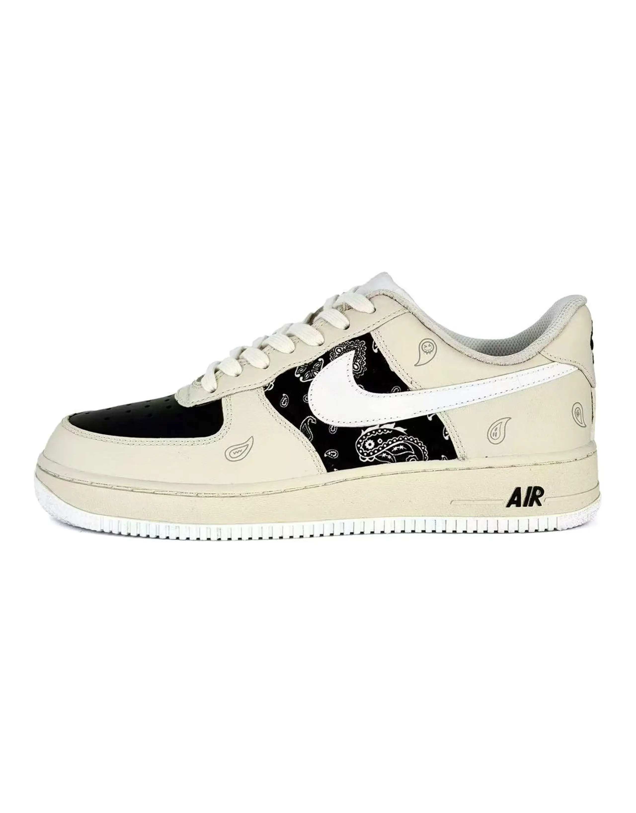 Nike Air Force 1 Paisley WS Low-Top Skate Shoes Men's Black