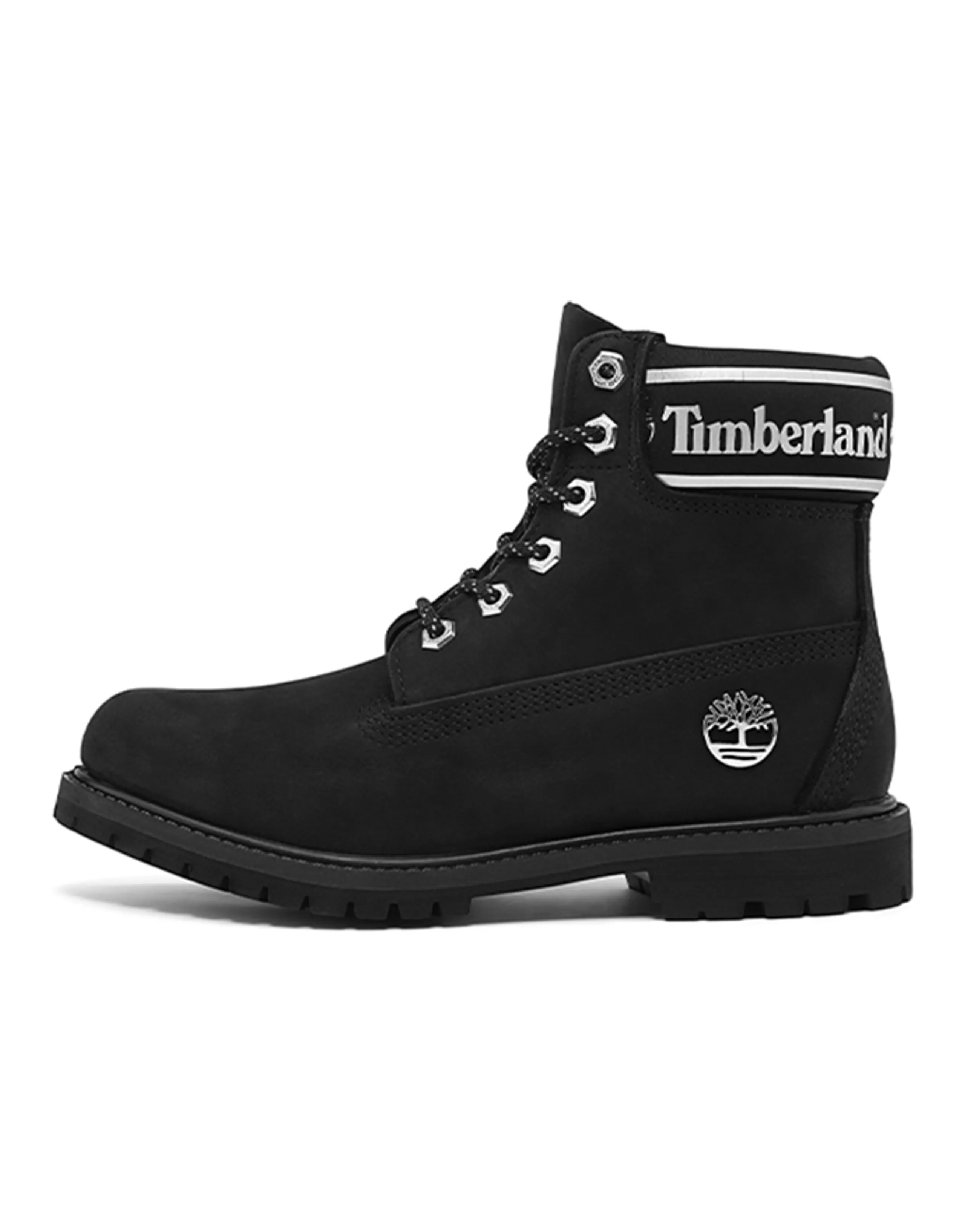 Timberland 6 Inch Premium Waterproof Boots 'Black Nubuck Logo' Women's