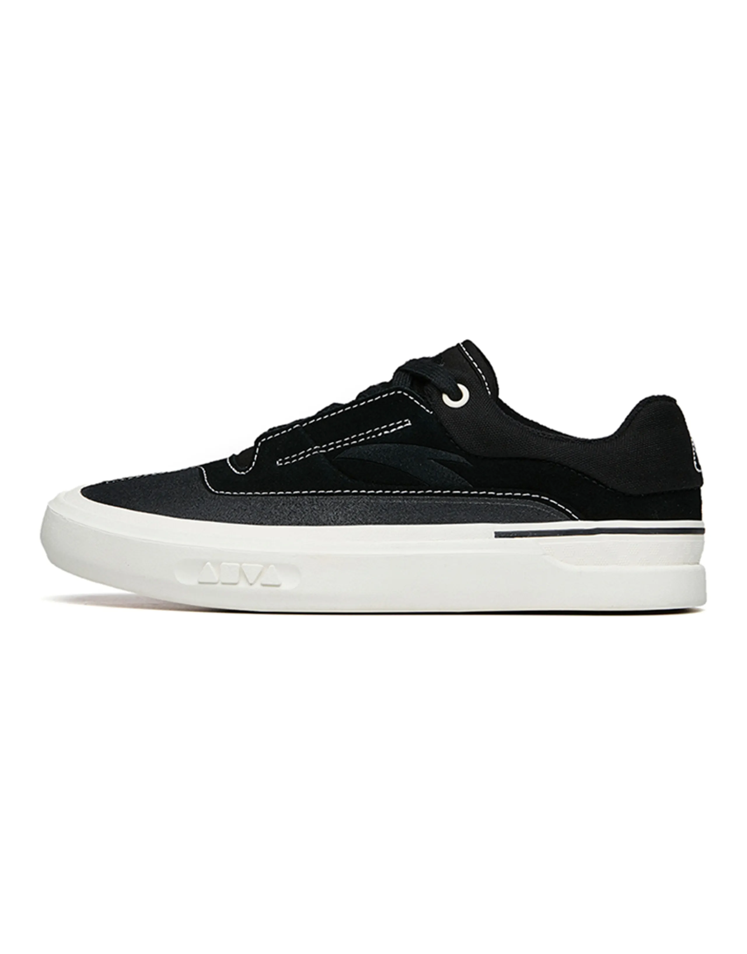 Anta Ao Li Low-Top Skateboard Shoes Women's Black Leather Suede