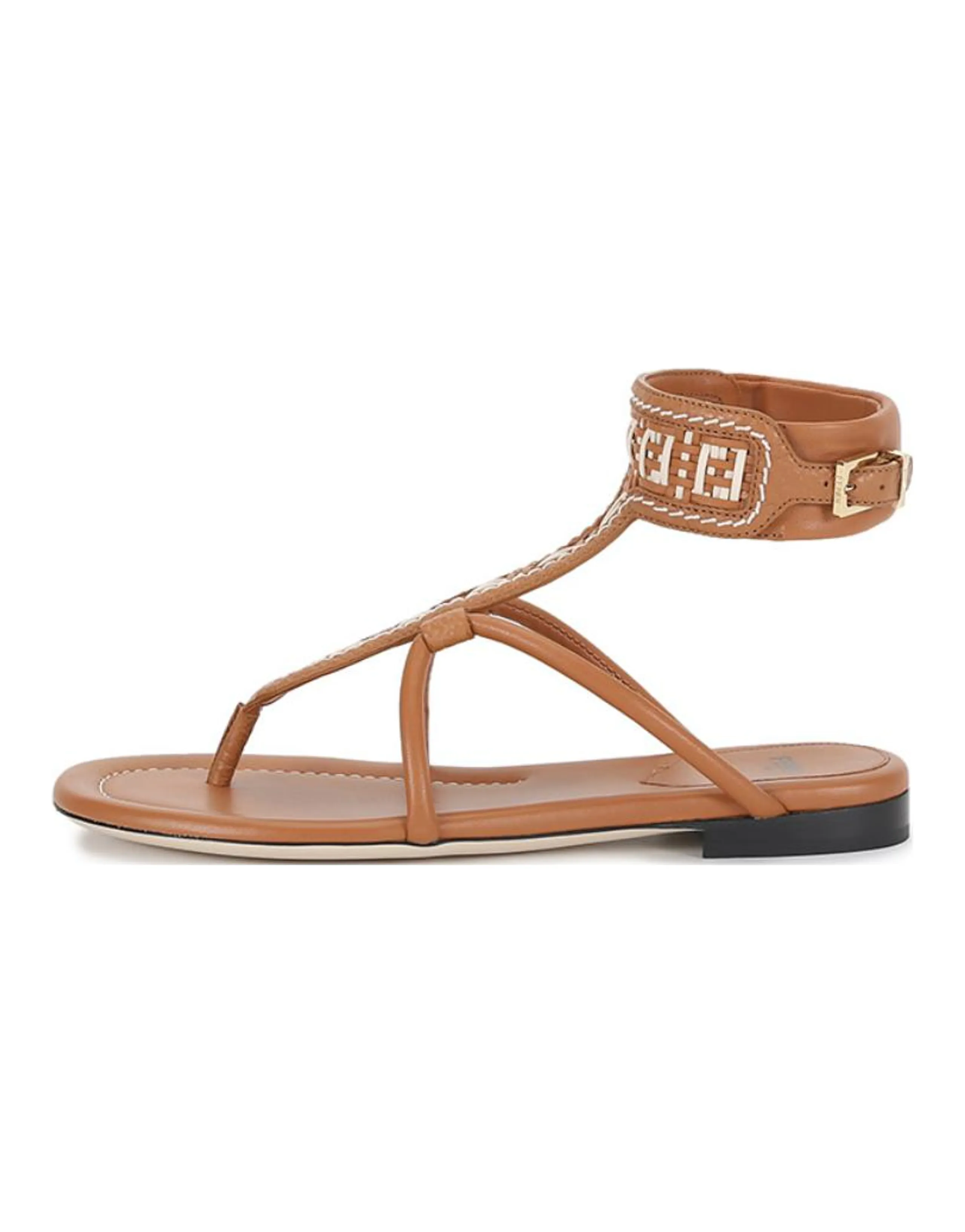 FENDI One Strap Sandals Women's Brown
