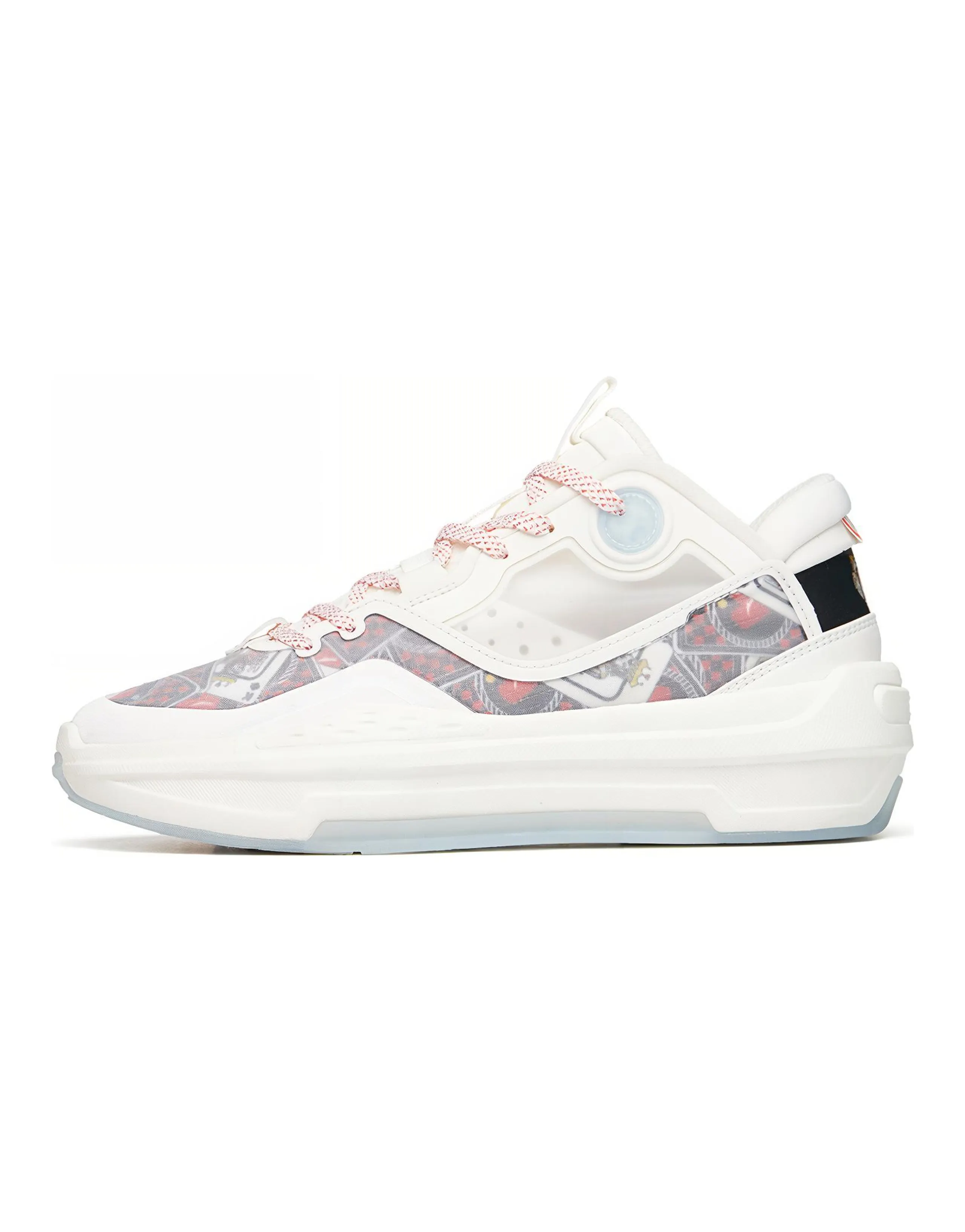 ANTA C37 2.0 Skateboard Shoes Men Mid-Top Ivory White/University Red