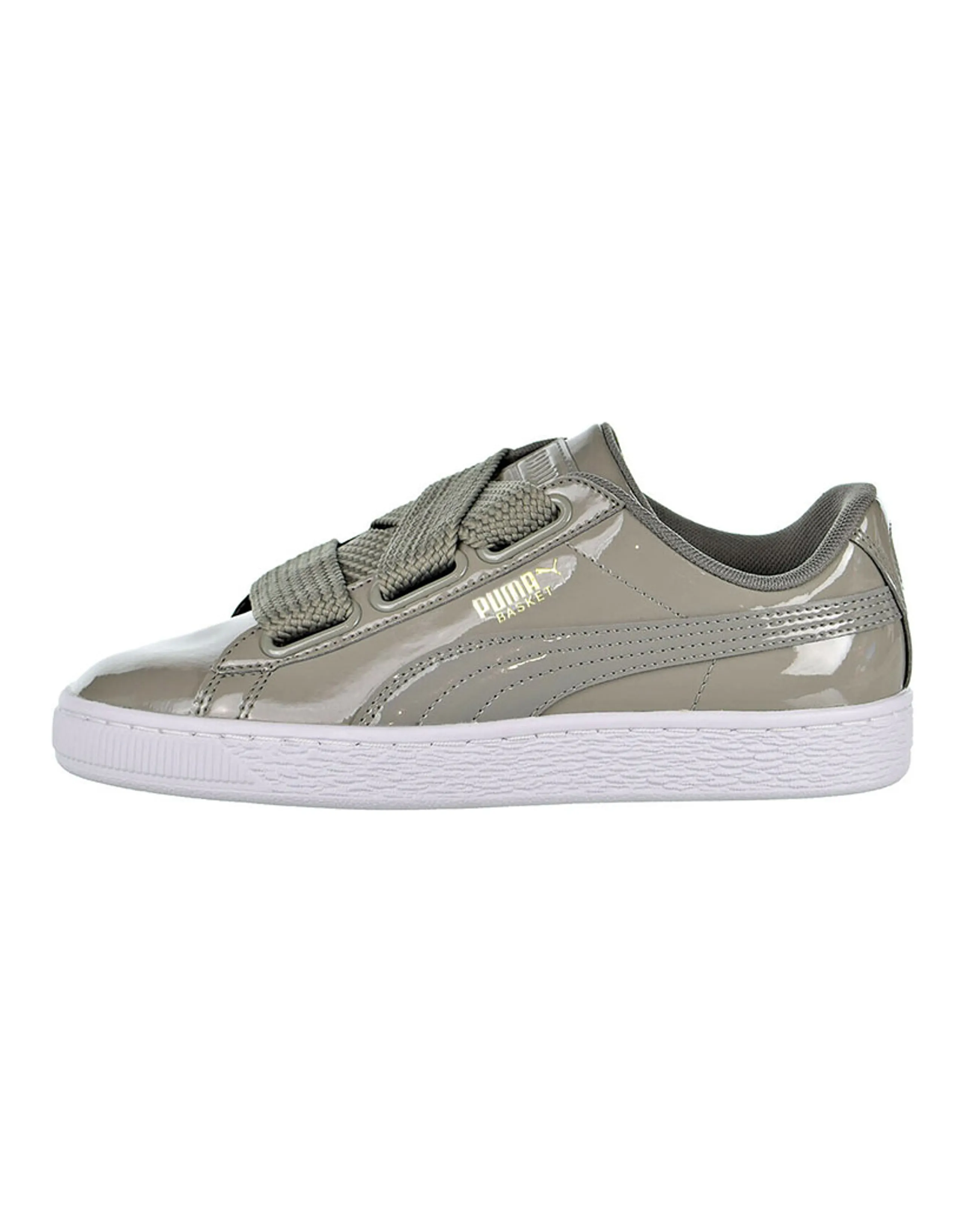 PUMA Basket Heart Patent Silver/Grey Women's