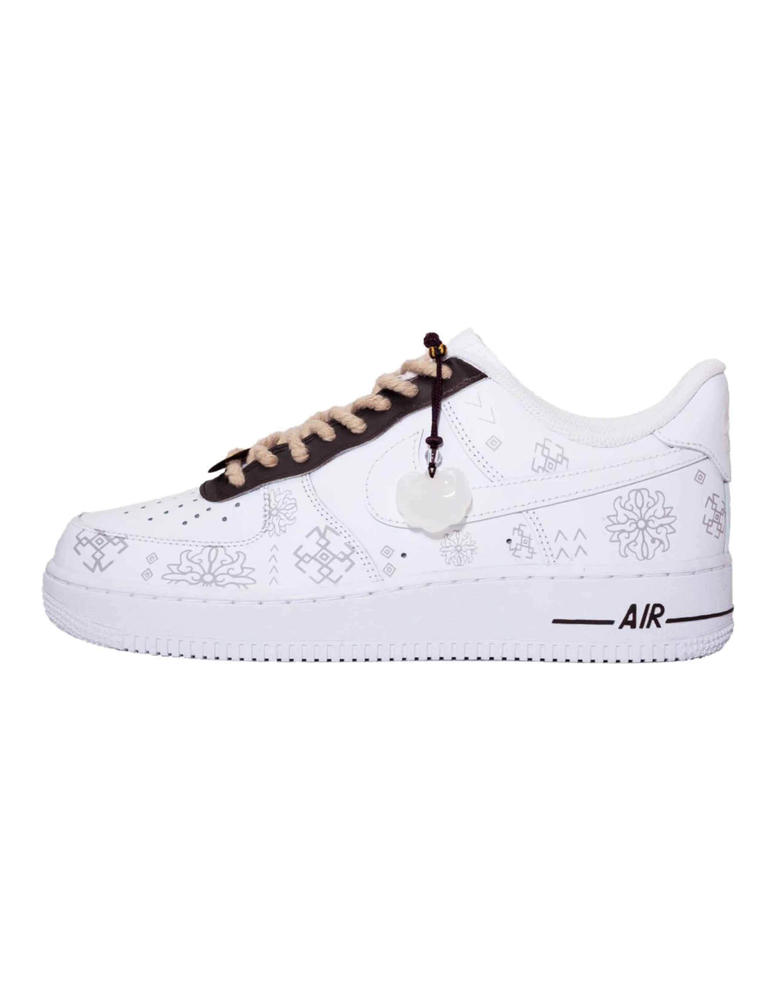 Nike Air Force 1 Coverage Cushioning Wear-Resistant Balance Low-Top Skateboard Shoes Women's White Brown