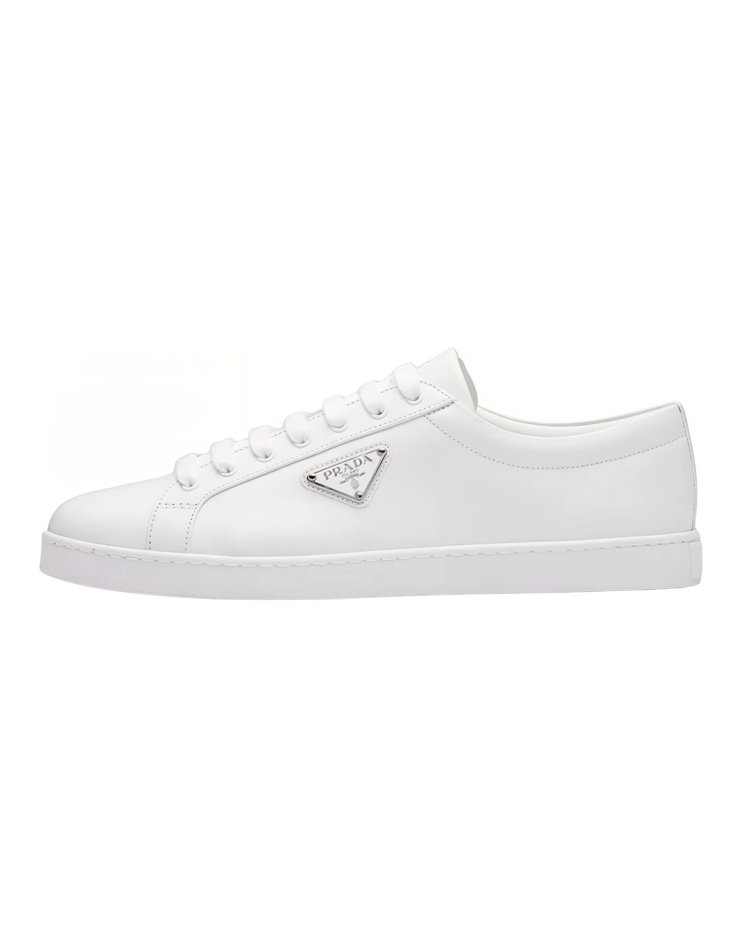 PRADA Brushed Sneakers Leather White White