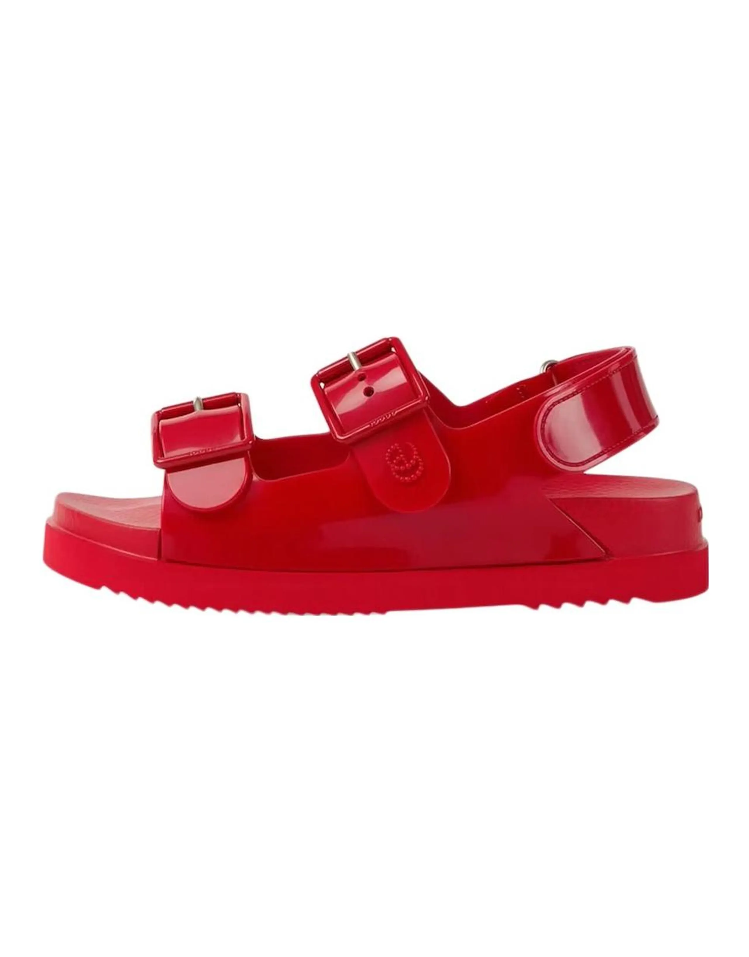 GUCCI Mini Double G Sandal Red Rubber Women's